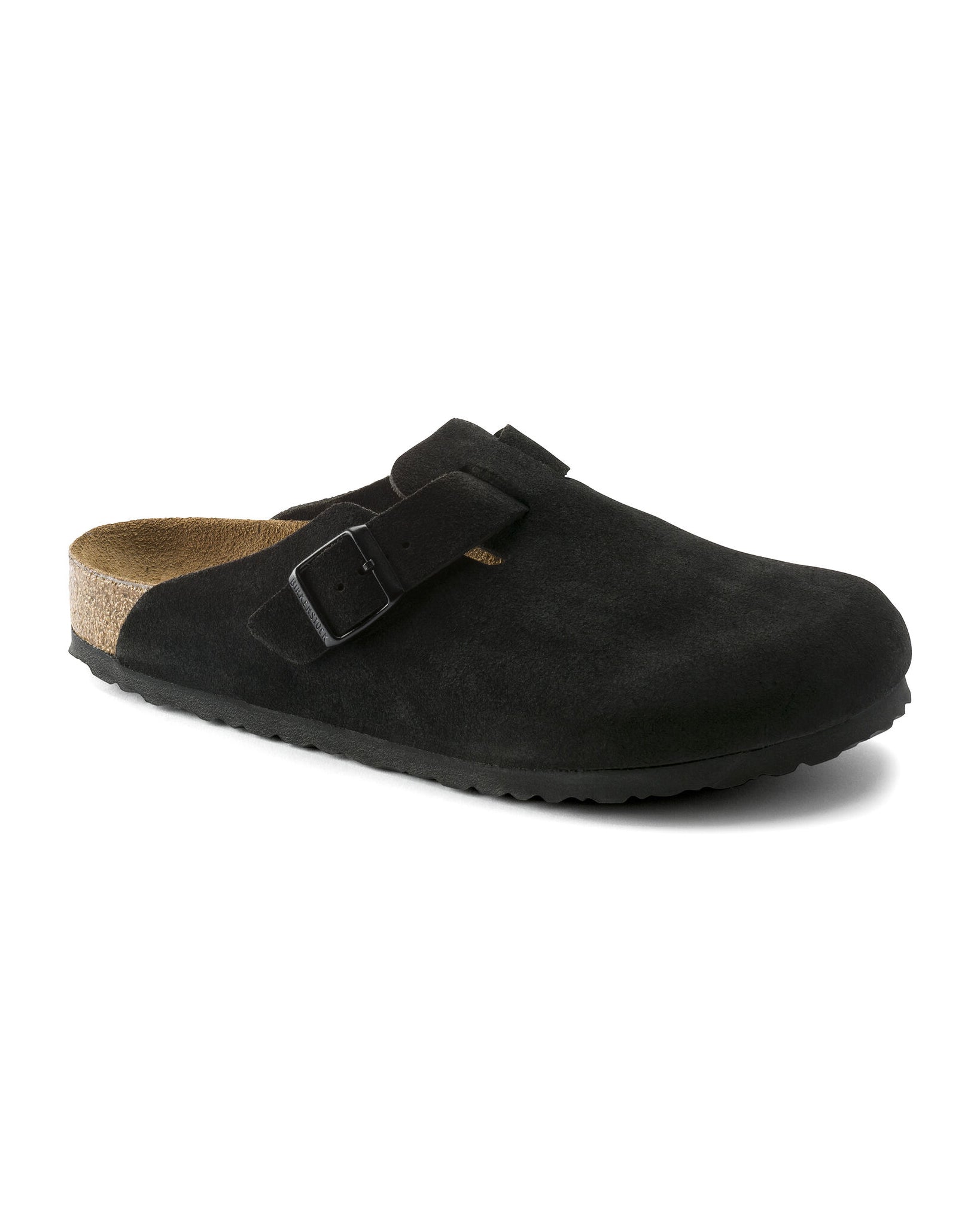 Boston Soft Footbed Suede Leather (Black)