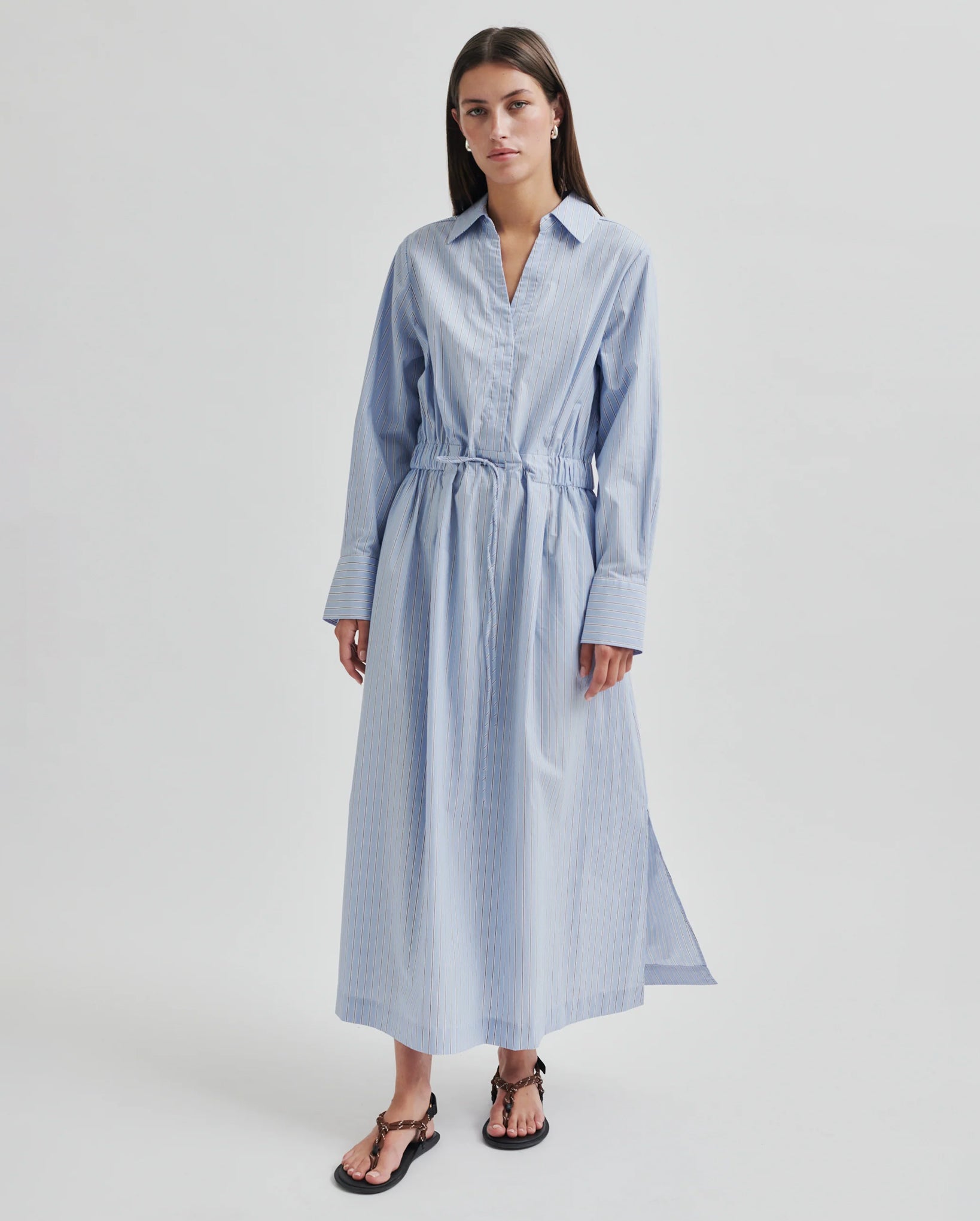 Alanis Stripe Dress (Light Blue Stripe)