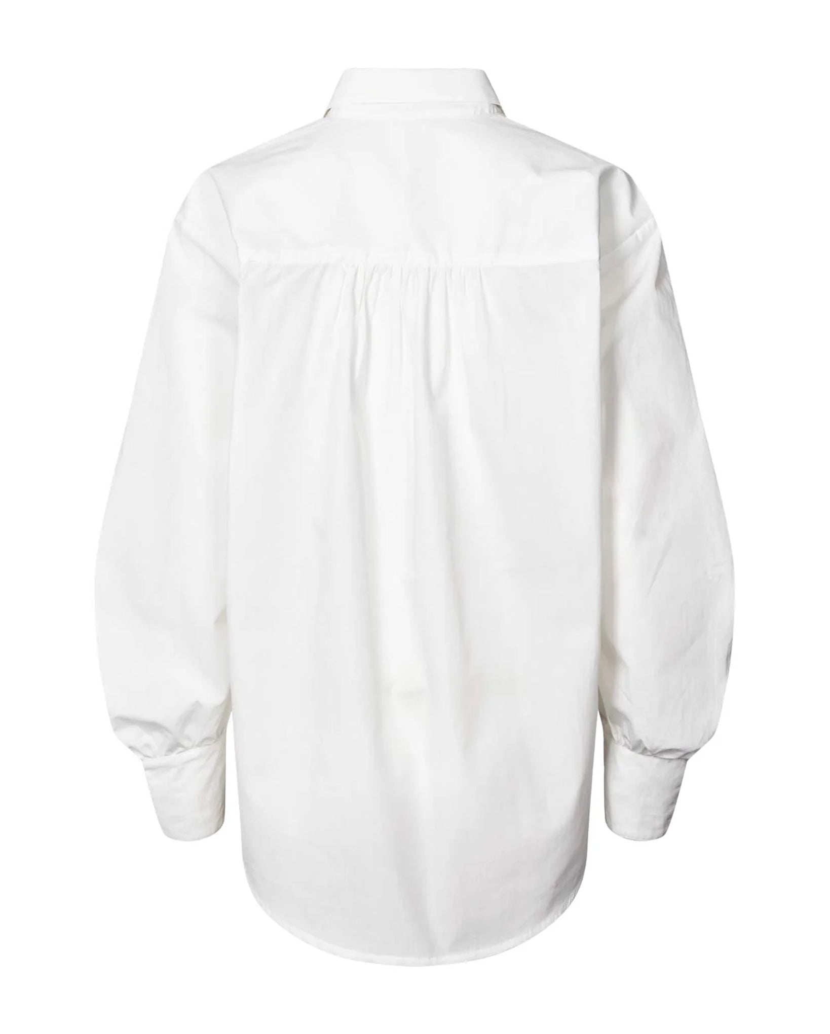 Lourdes Poplin Cuff Detail Shirt (White)