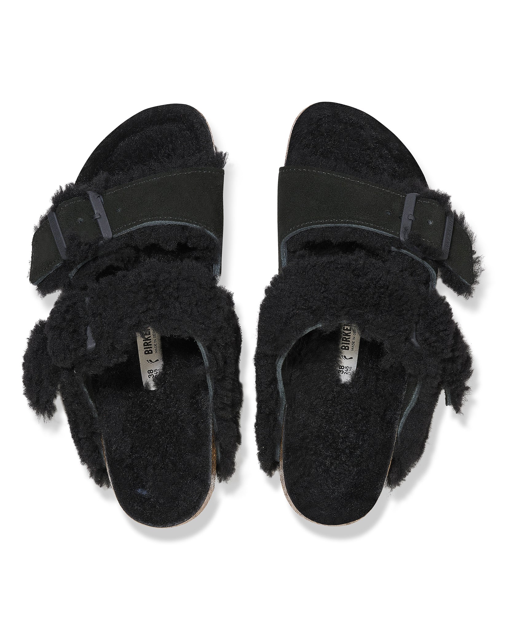 Arizona Shearling Teddy Split Suede Leather Coated (Black)