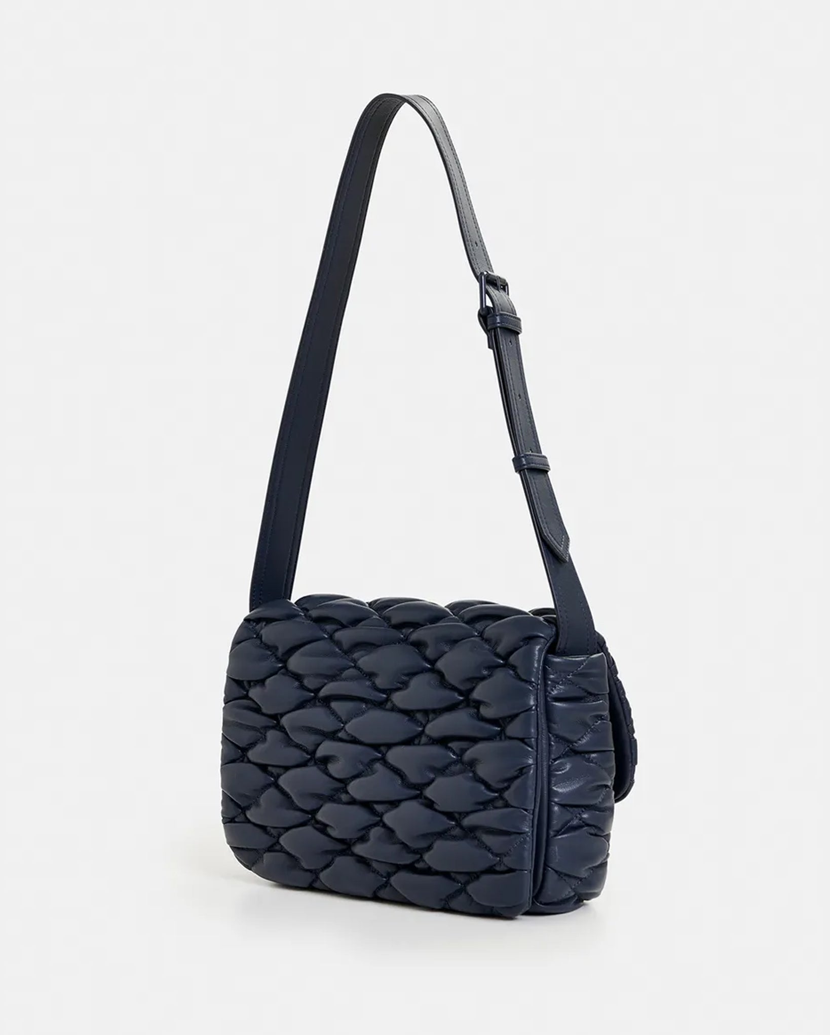 Faux Leather Quilted Shoulder Bag