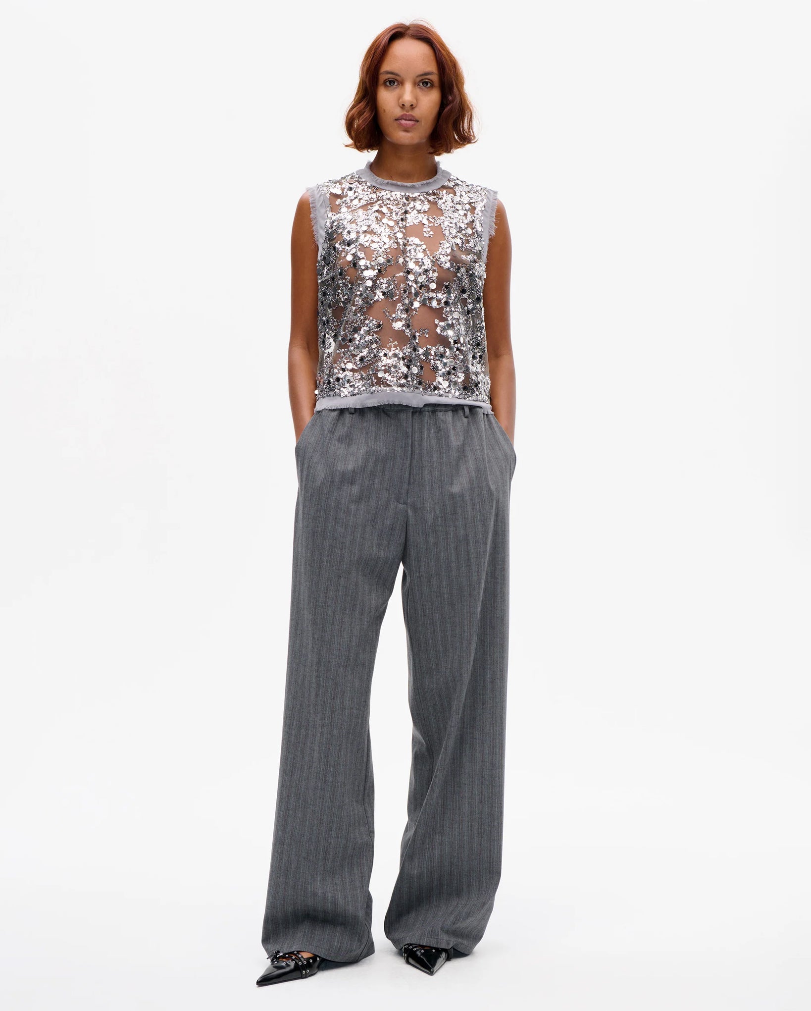 Manira Blouse (Grey Sequins)