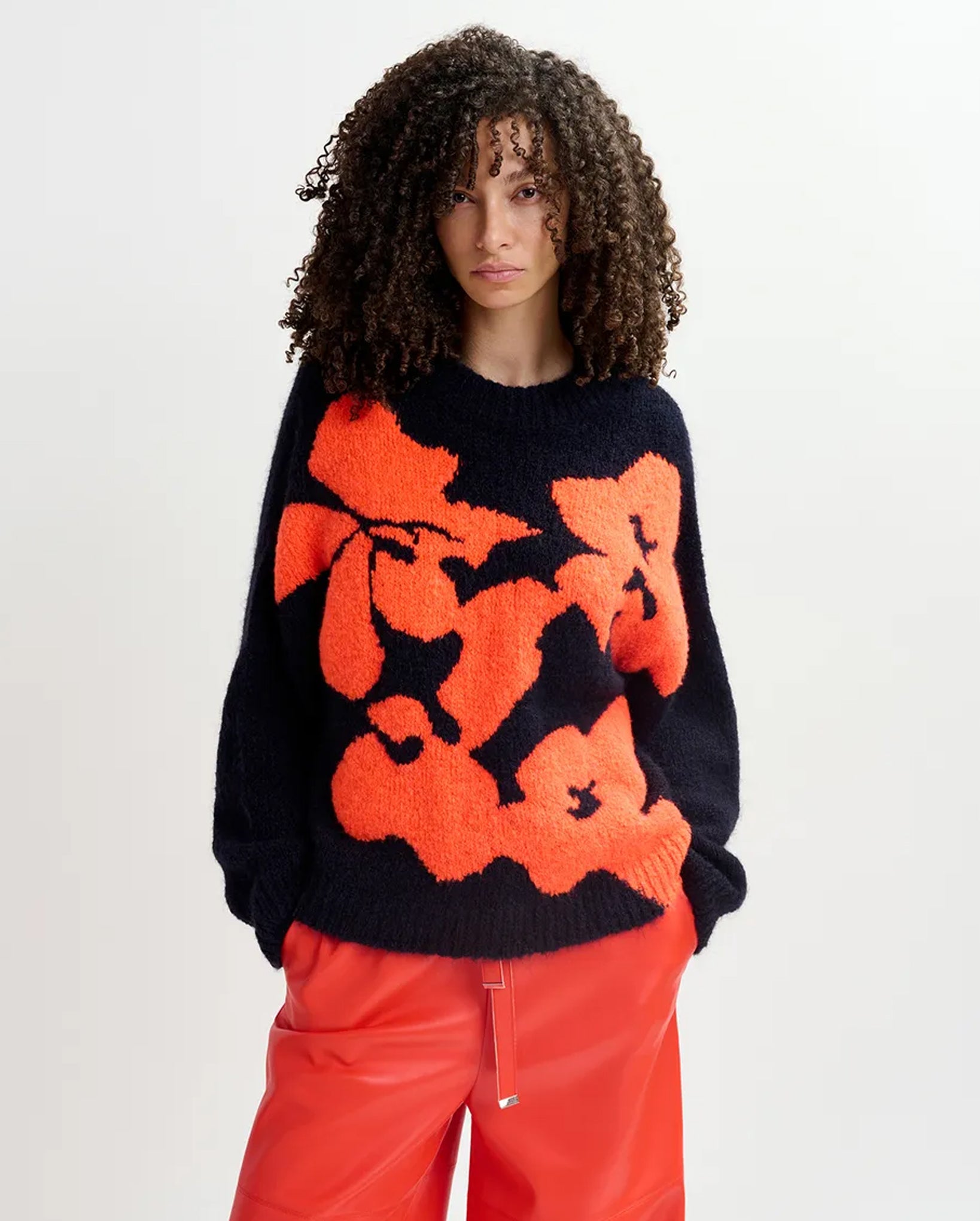 Floral Intarsia-Knitted Sweater