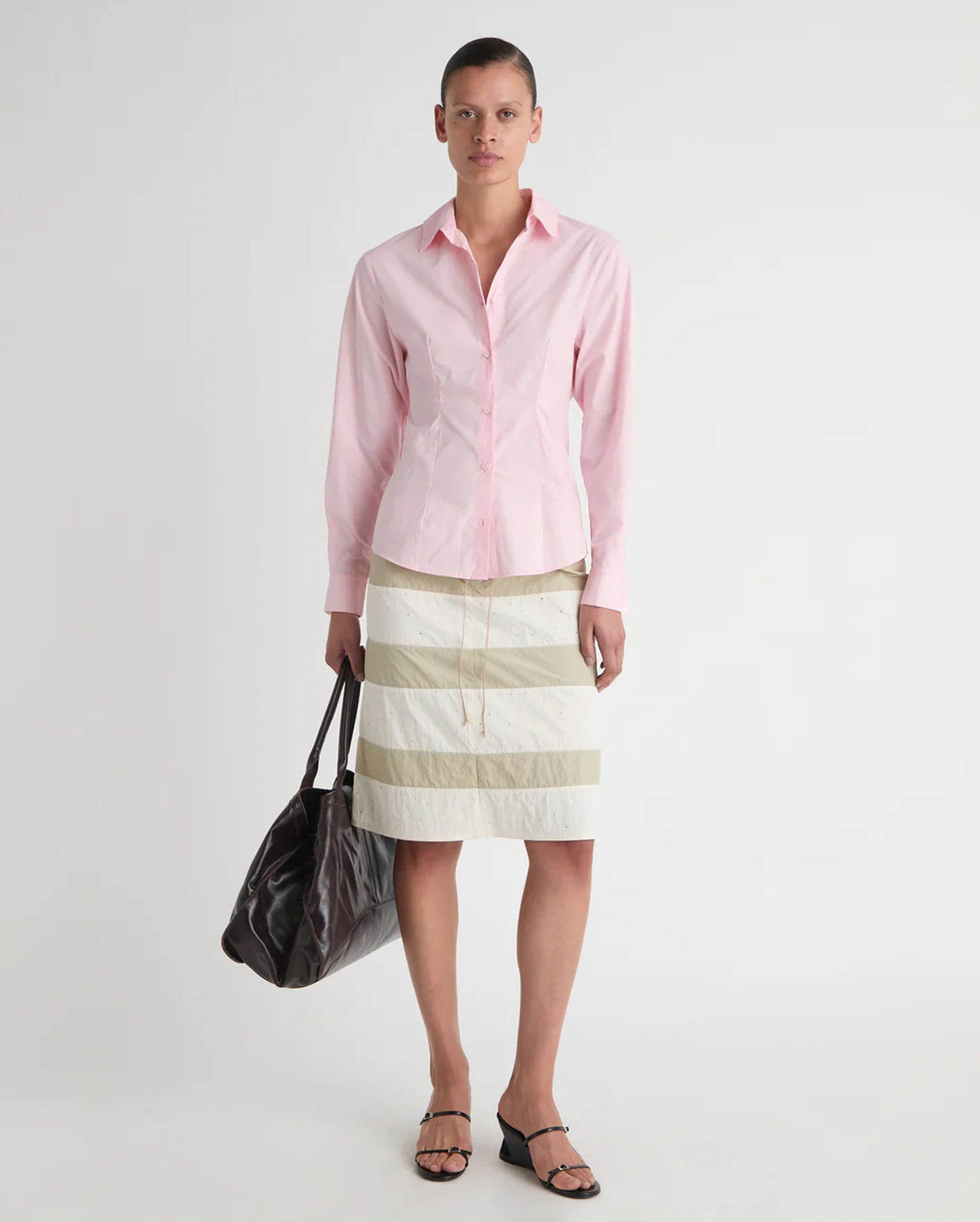 Bruna II Fitted Long-Sleeve Shirt (Pink)