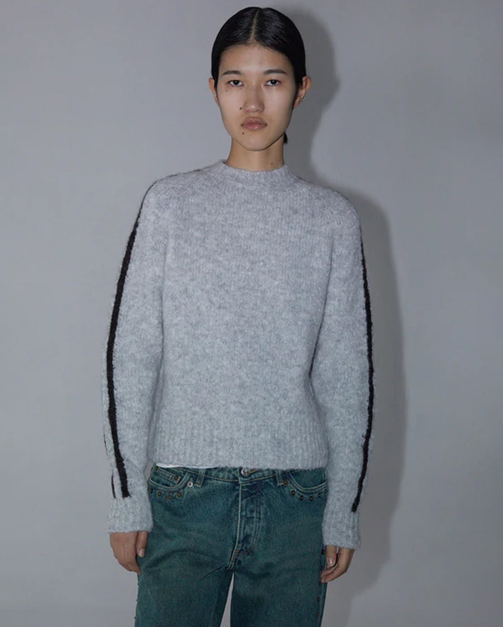 Grand Slam Knitted Sweater (Light Grey)