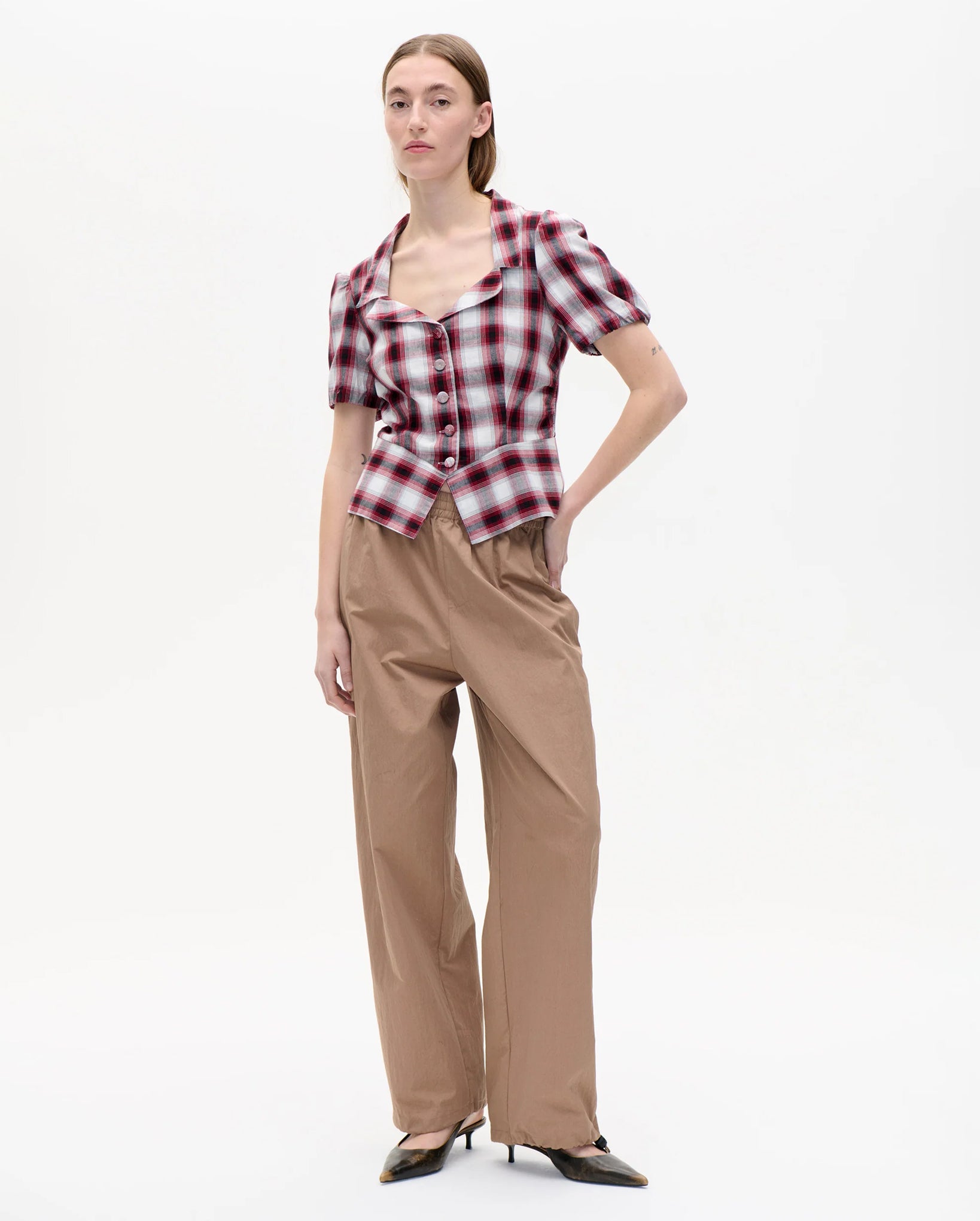 Macaia Blouse (Red Check)