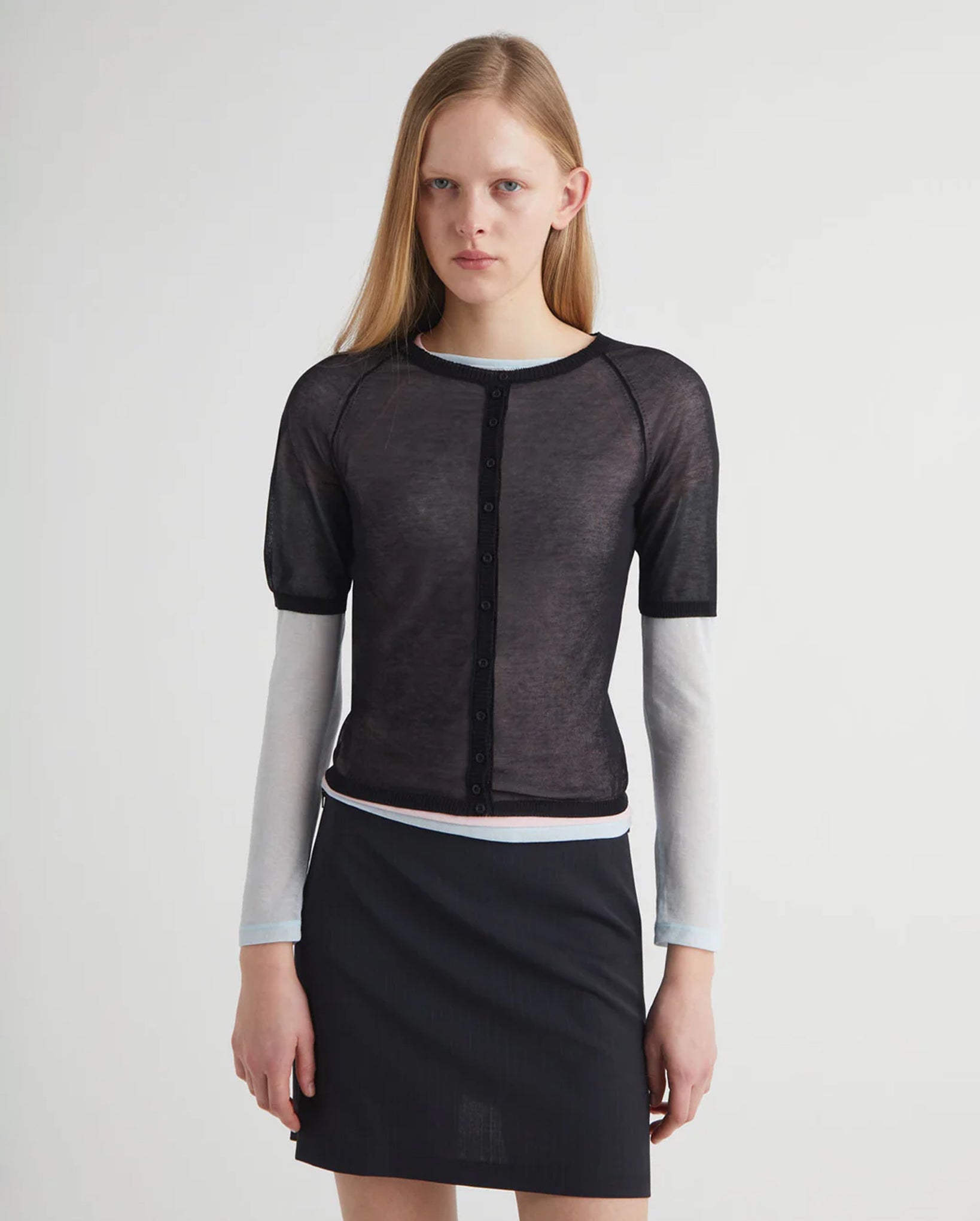 Patinela Short Sleeve Cardigan (Black)