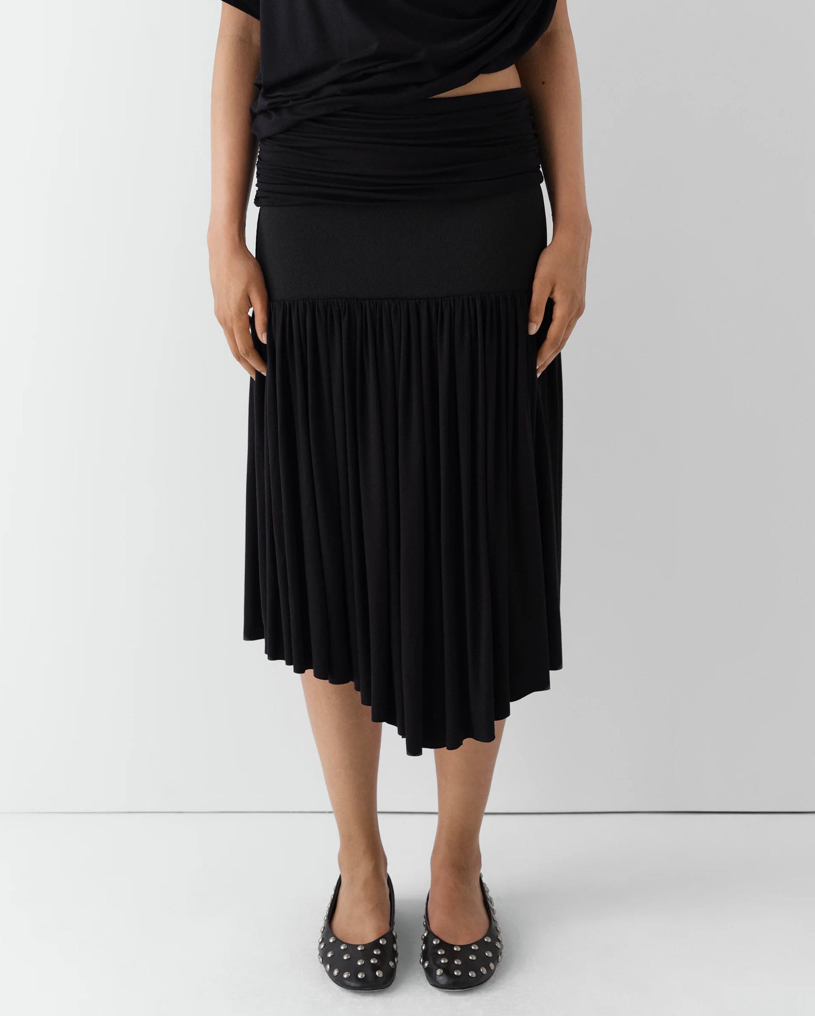 Carine Midi Skirt (Black)