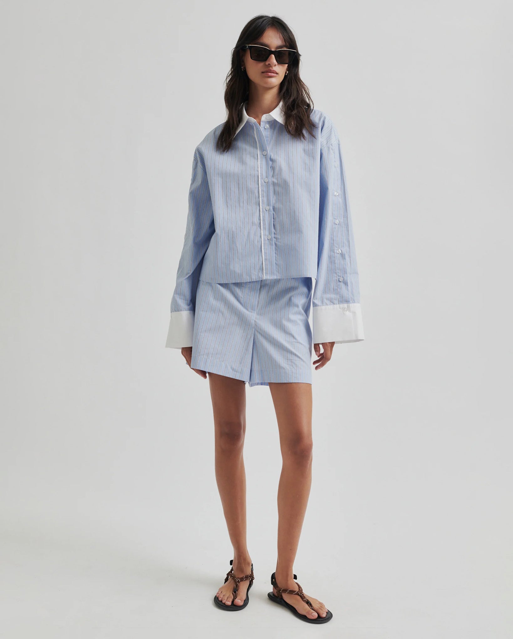 Alanis Stripe Shirt (Light Blue Stripe)