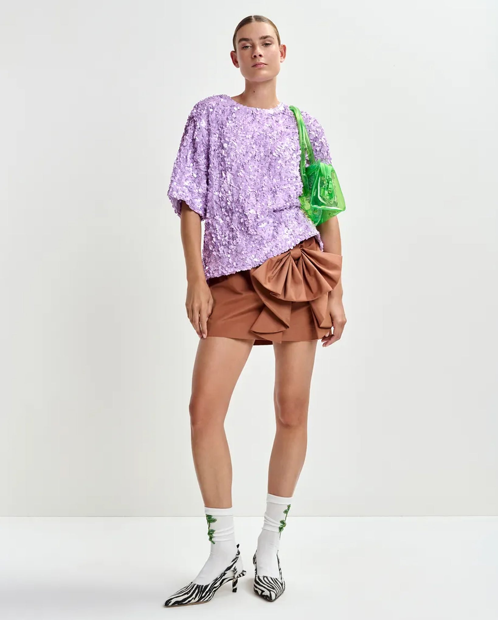 Sequin-Embellished Top (Purple)
