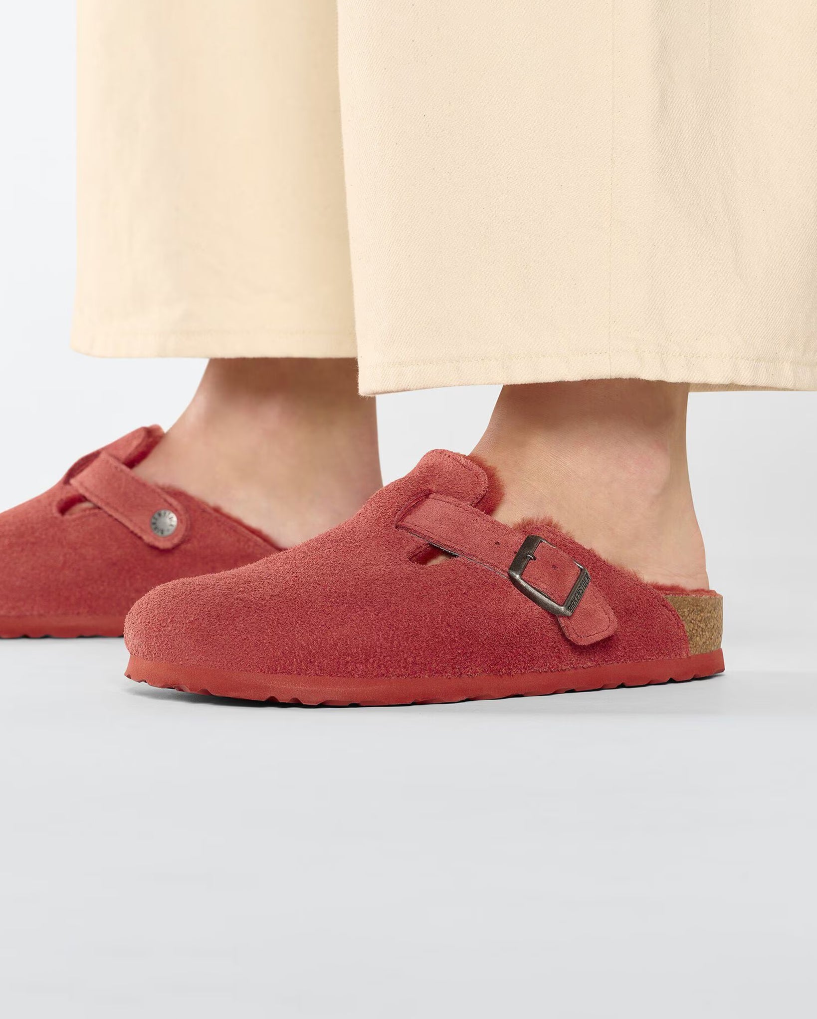 Boston Shearling/Suede Leather (Sienna Red)