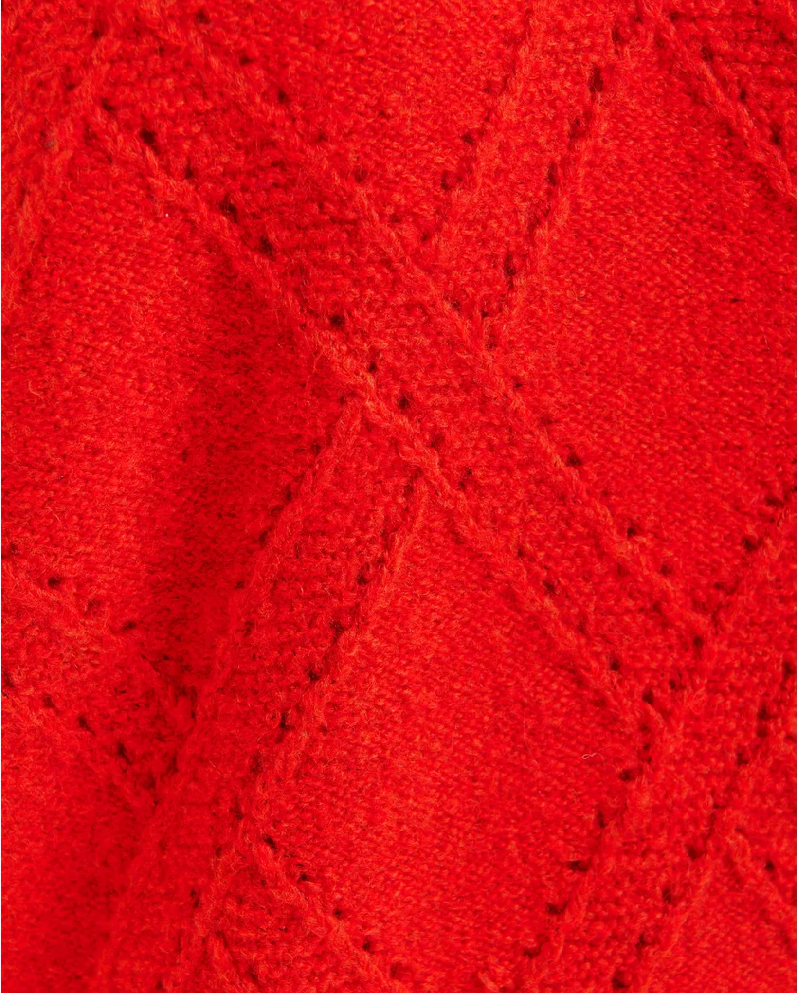 Cable-Knit Sleeveless Wool-Blend Sweater (Red)