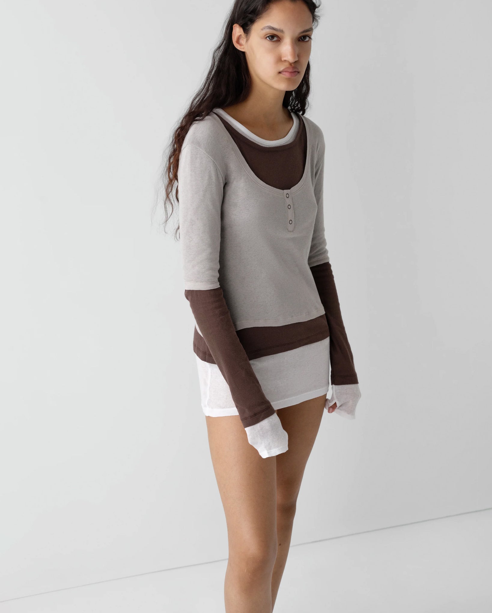 Gemma Mini Dress (Brown)