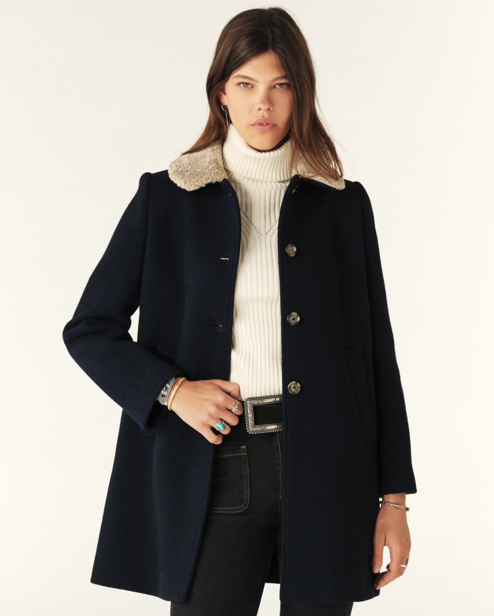 Tolling Three-Quarter Length Coat (Bleunuit)