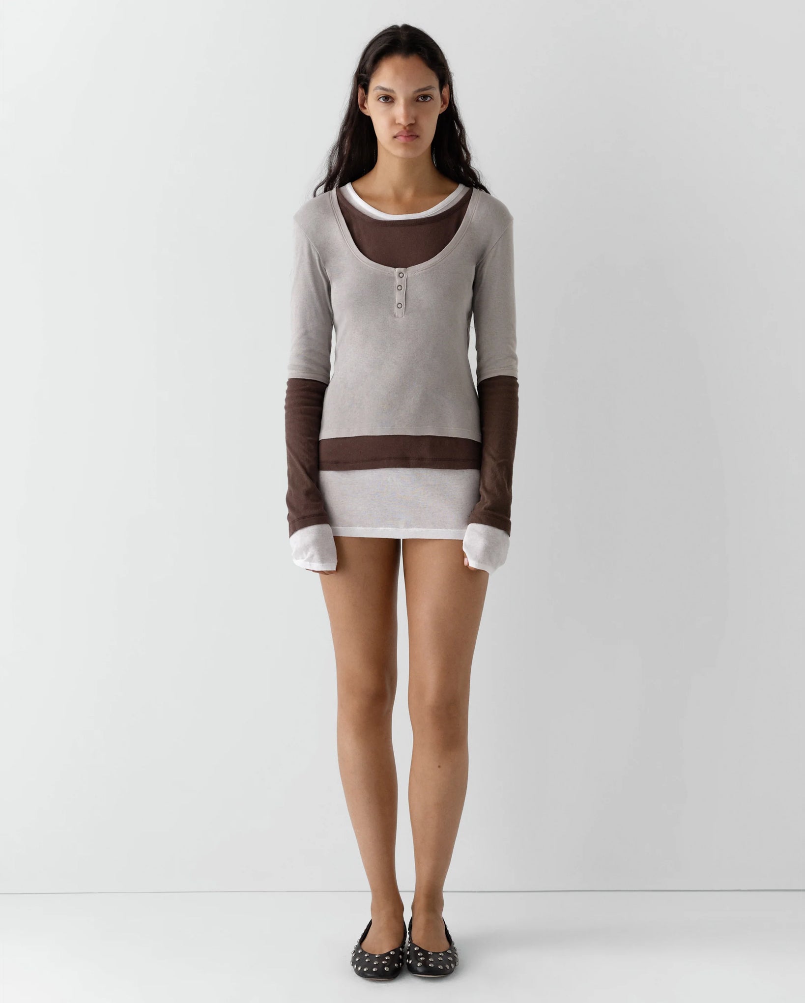 Gemma Mini Dress (Brown)