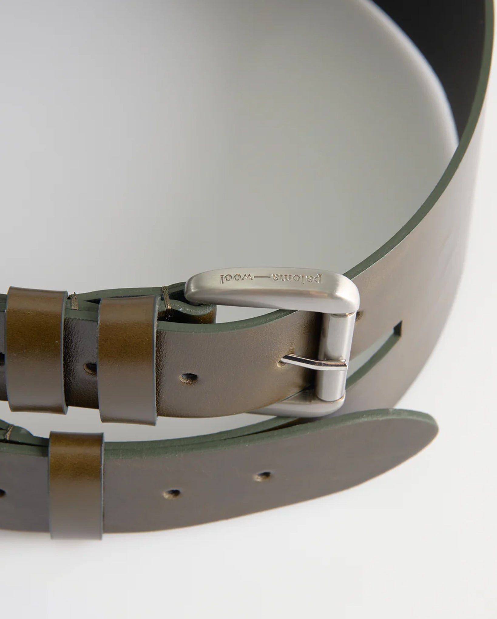 Penelope Wide Leather Belt (Khaki)