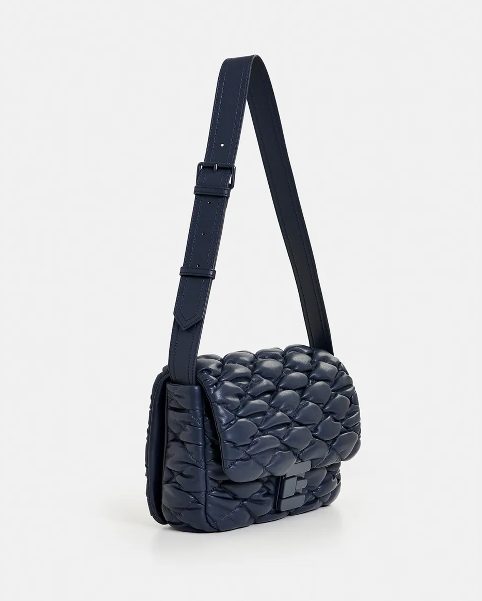 Faux Leather Quilted Shoulder Bag