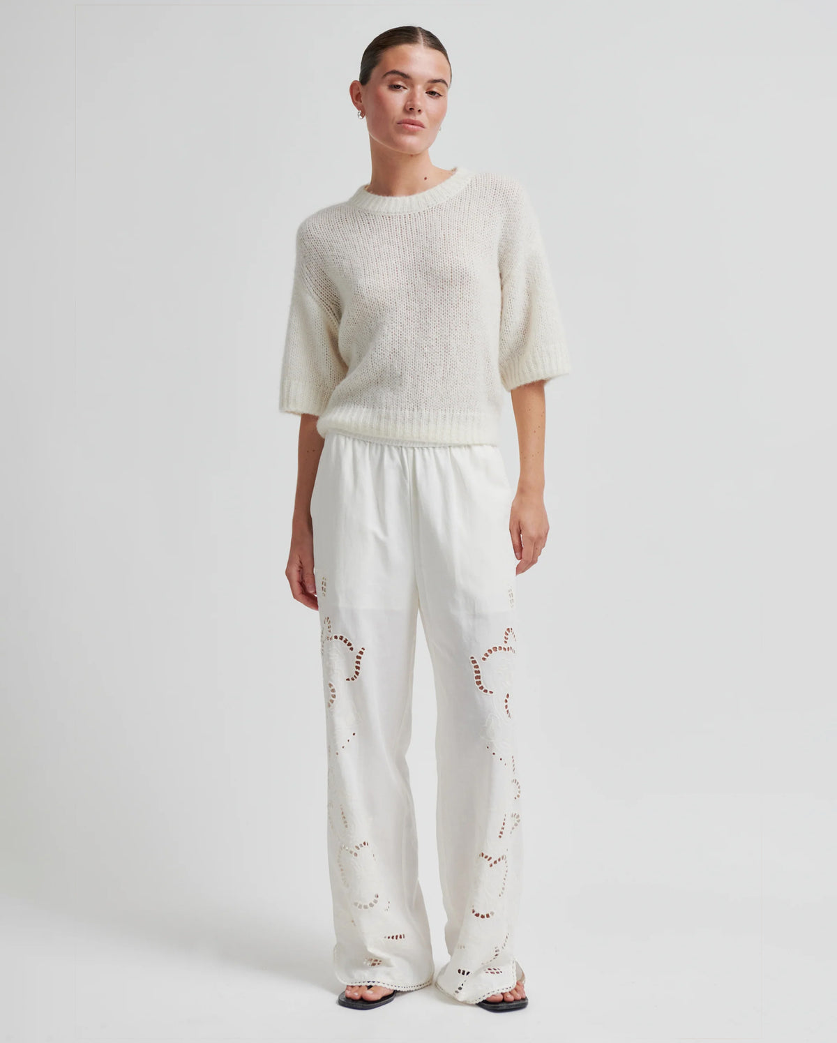 Silia Knit SS O-Neck (Eggnog)