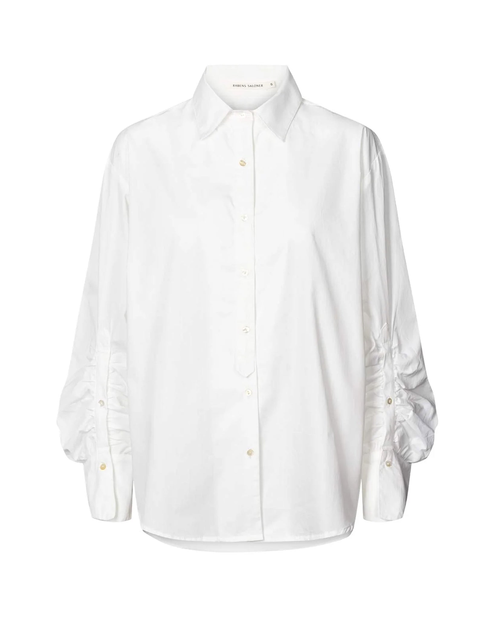 Lourdes Poplin Cuff Detail Shirt (White)