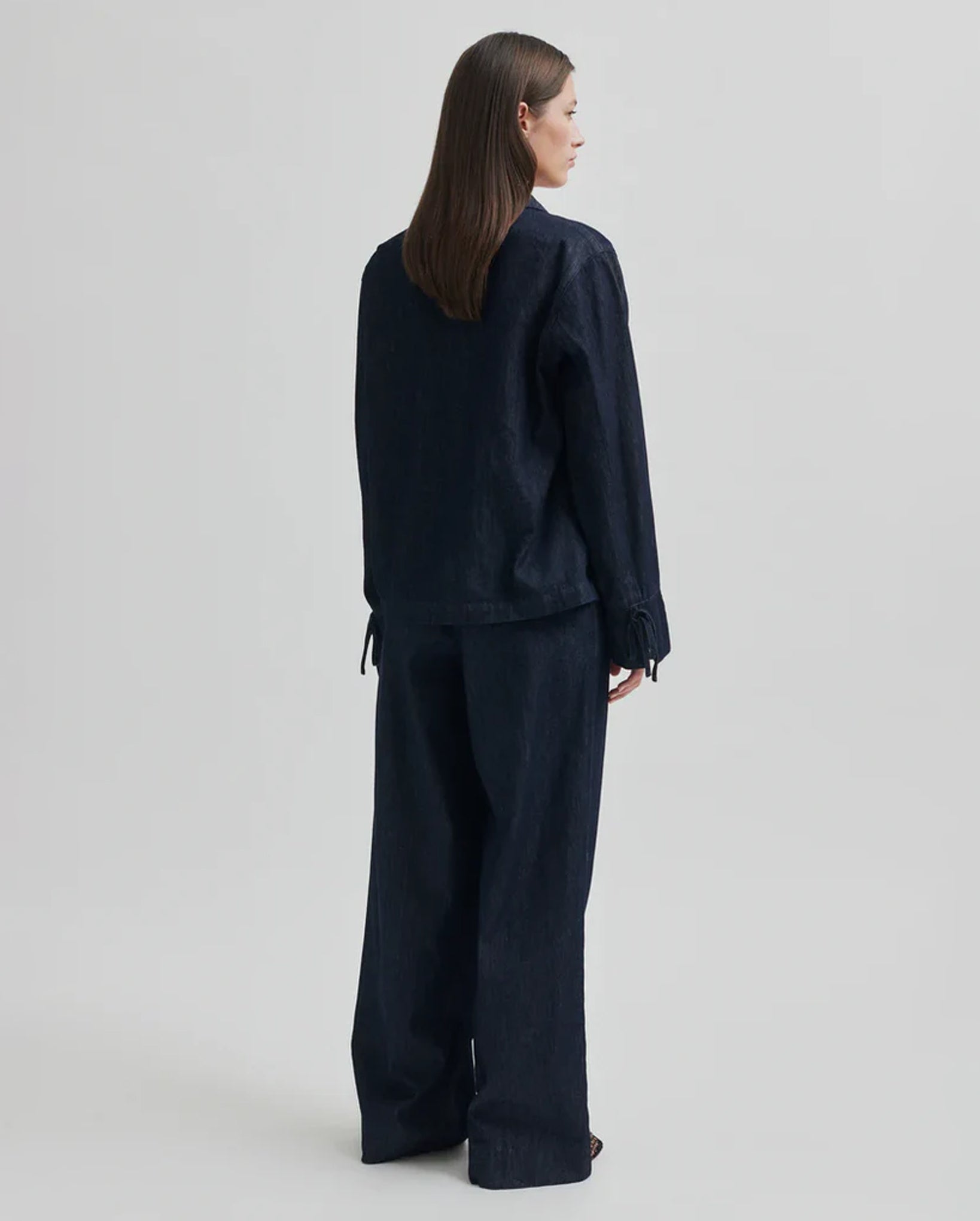 Alluet Tie Front Shirt (Dark Blue Denim)