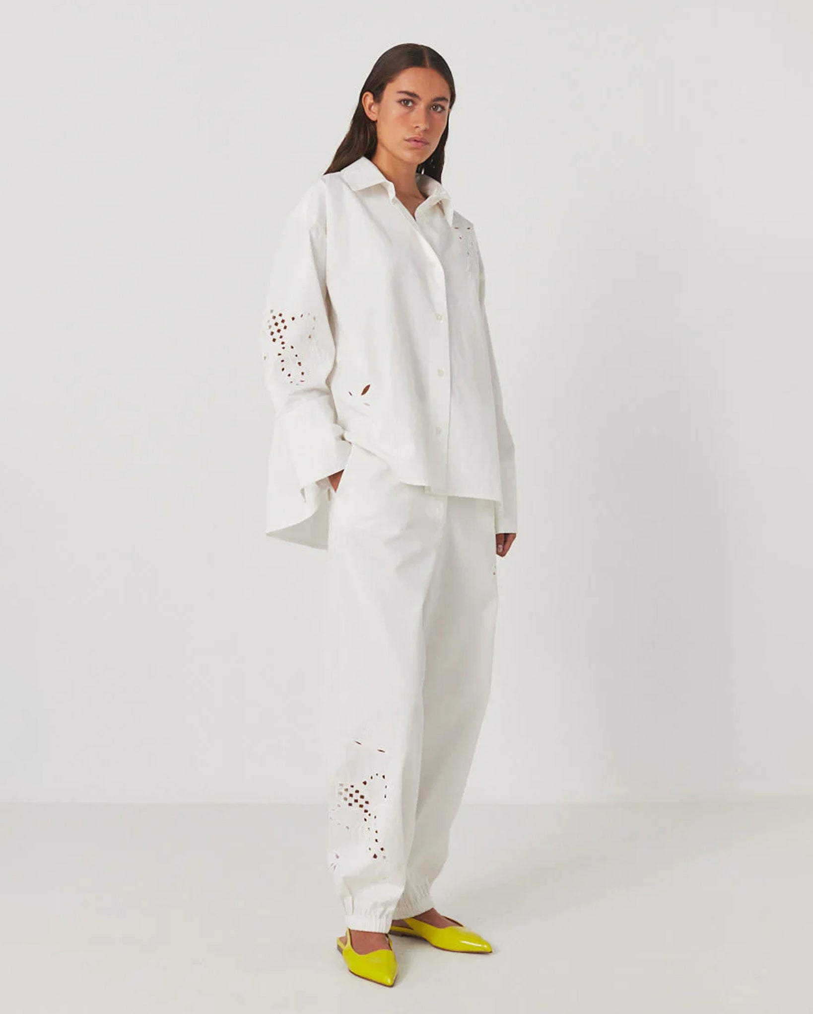 Iman Lotus Lace Pants (Off-White)