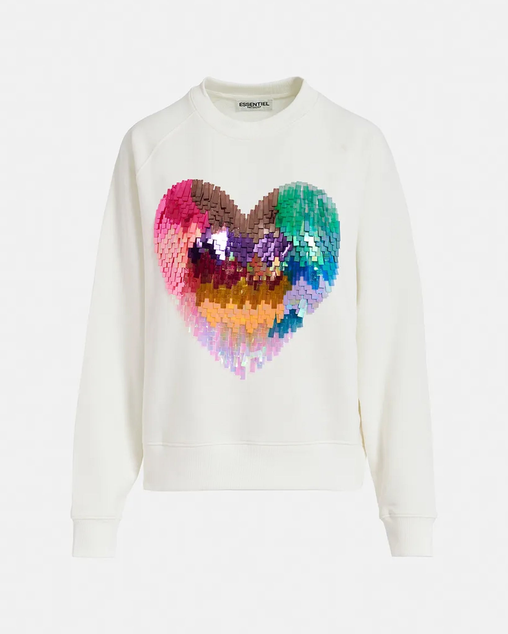 Gindi Sequin-Embroidered Heart Sweater