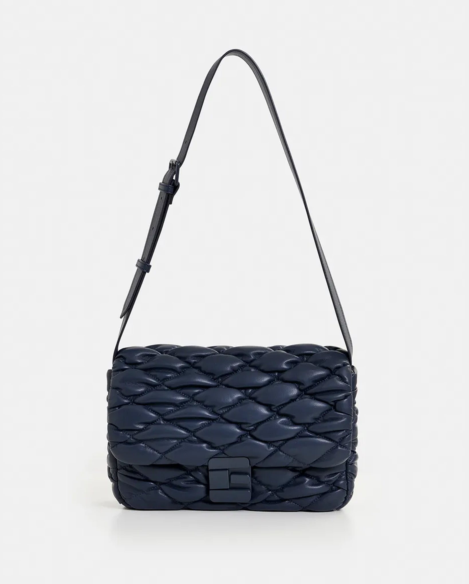 Faux Leather Quilted Shoulder Bag