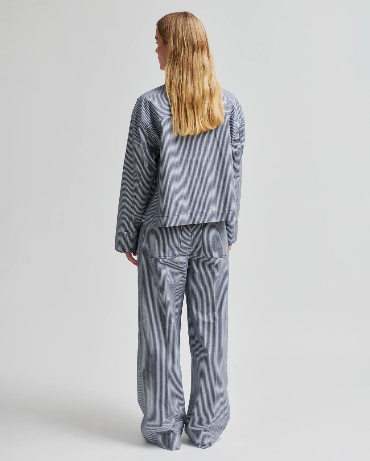 Antibes Trousers (Dark Blue Stripe)