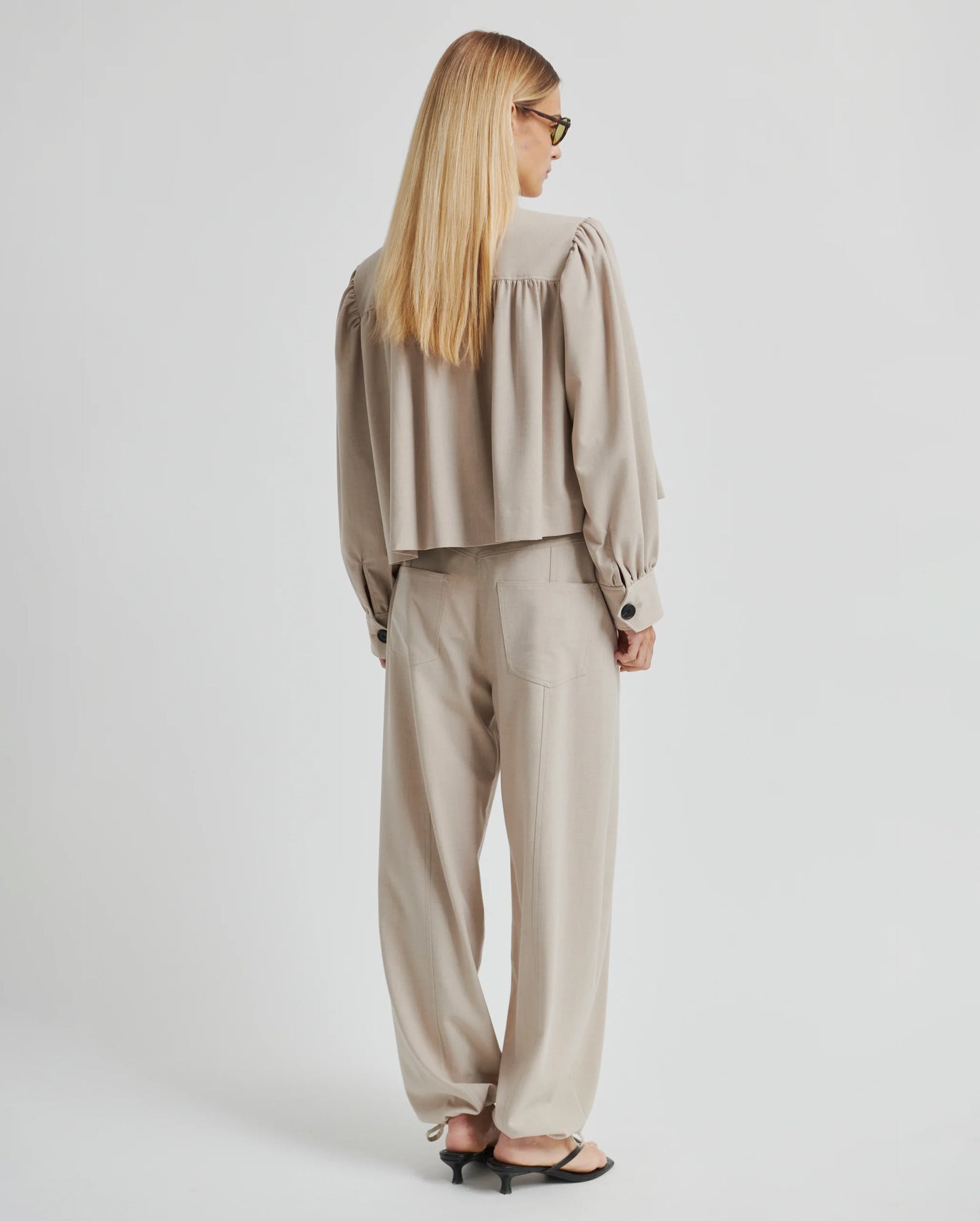 Zoie Cargo Trousers (Light Beige Melange)