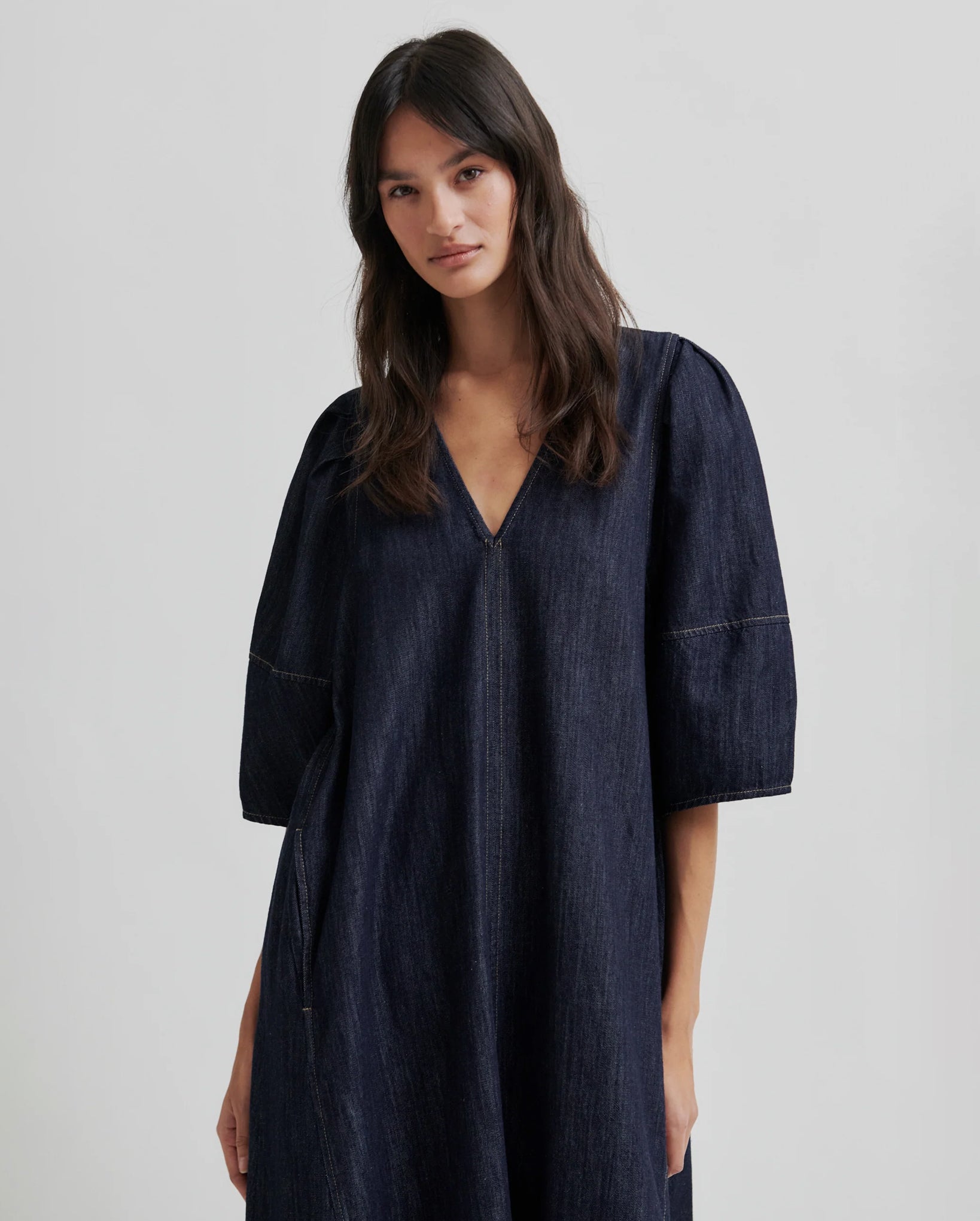 Dera Denim Dress (Dark Blue Denim)