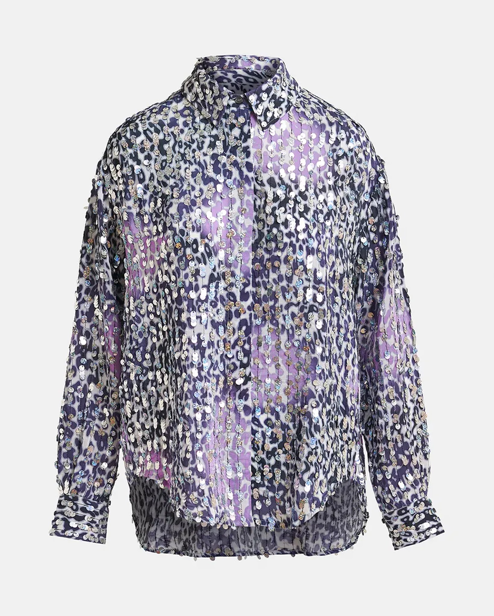 Gunshot Leopard-Print Sequin Shirt