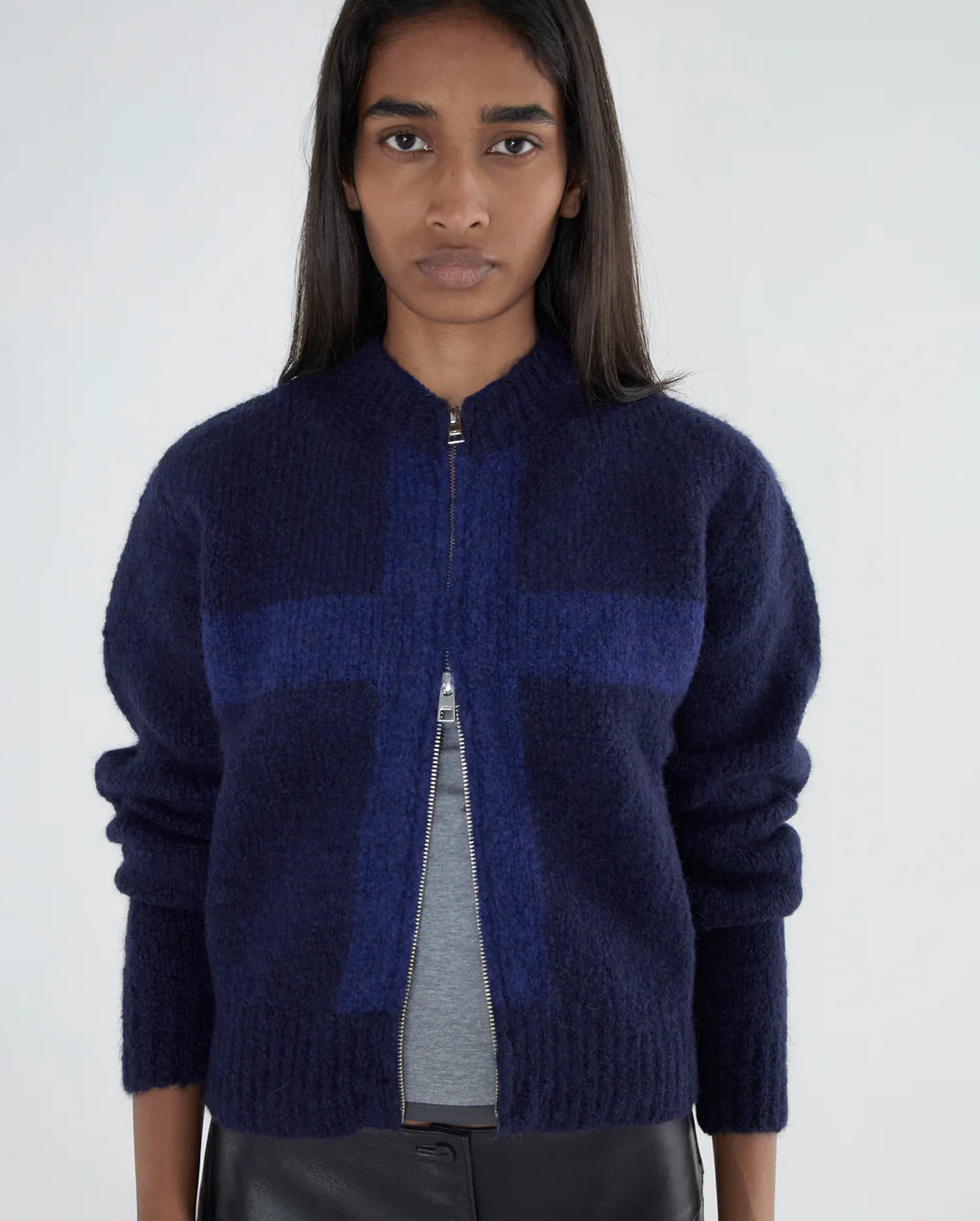 Cruz Zip Tricot Cardigan (Blue)