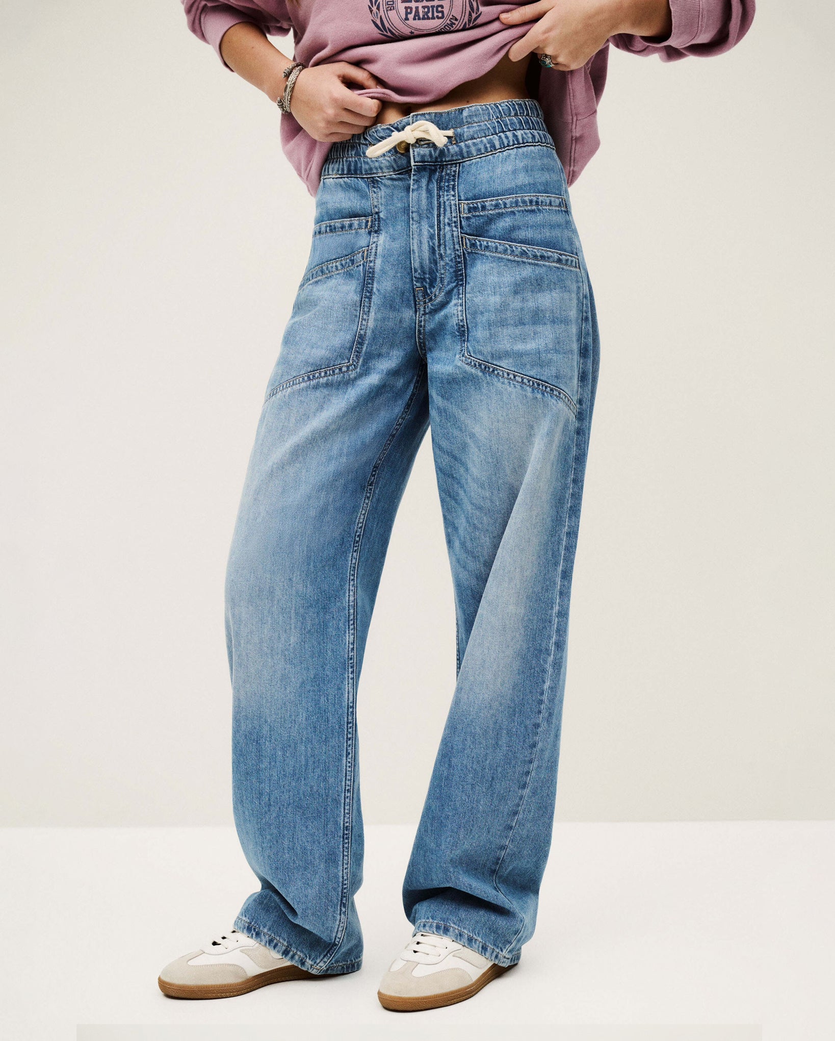 Mima Elasticated Waist Jeans (Blue)