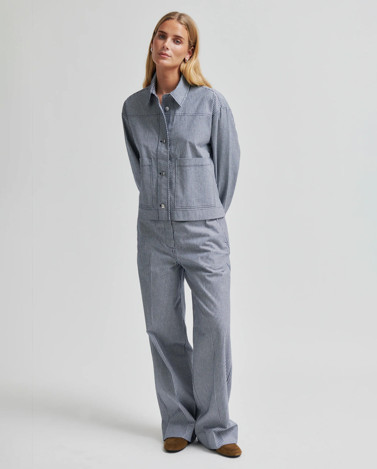 Antibes Overshirt (Dark Blue Stripe)