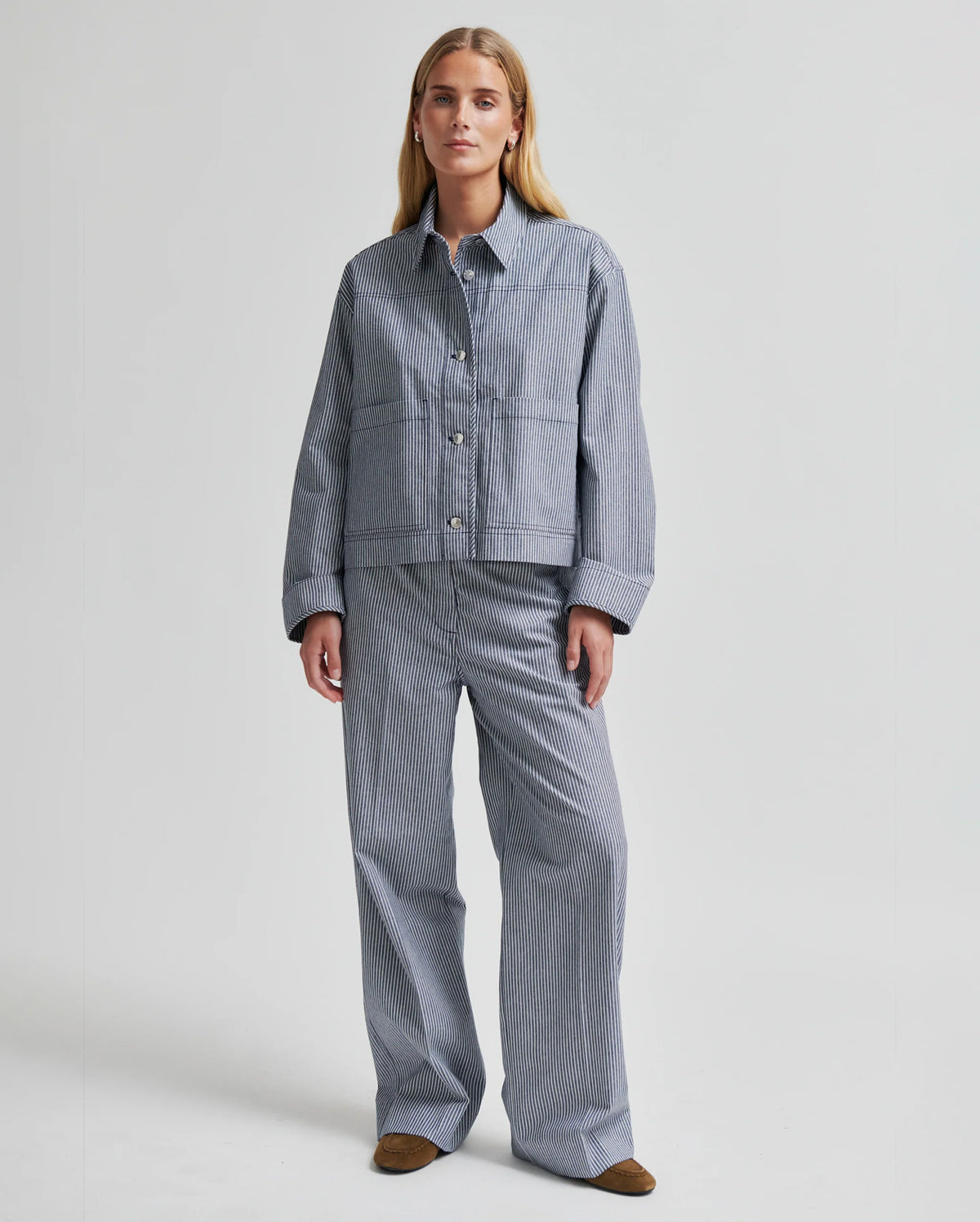 Antibes Overshirt (Dark Blue Stripe)