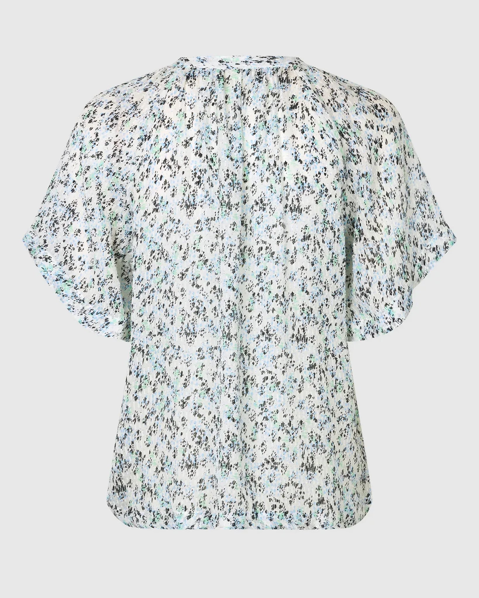 Elle Printed Short Sleeve Shirt (Alaskan Blue)