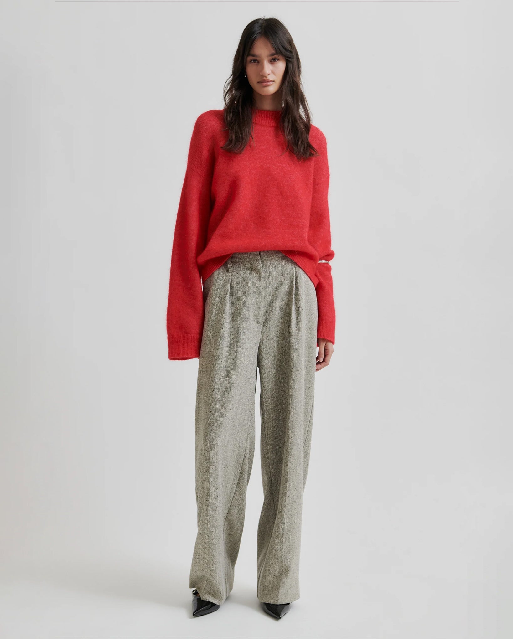 Brook Knit Drop Shoulder O-Neck (Goji Berry)
