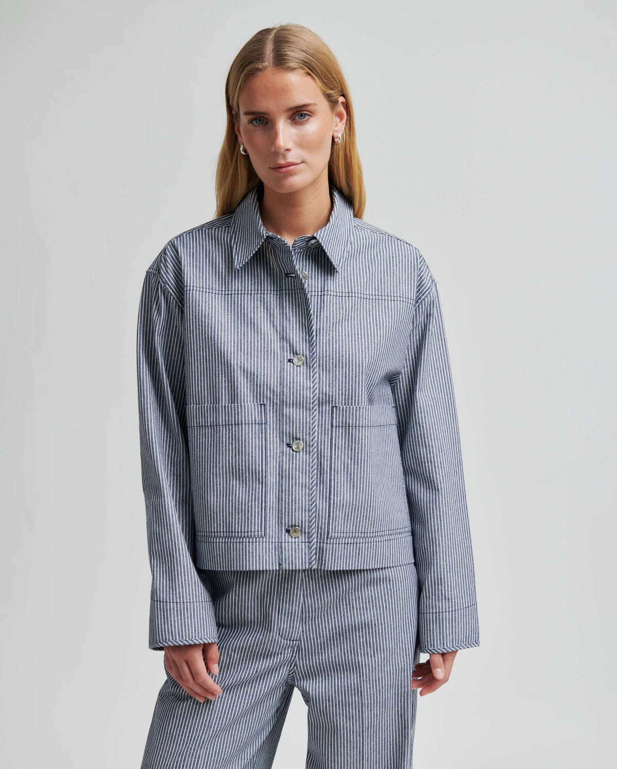 Antibes Overshirt (Dark Blue Stripe)