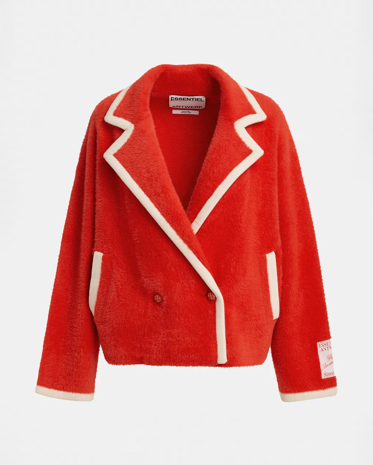 Cardigan with Contrast Trims (Red/White)