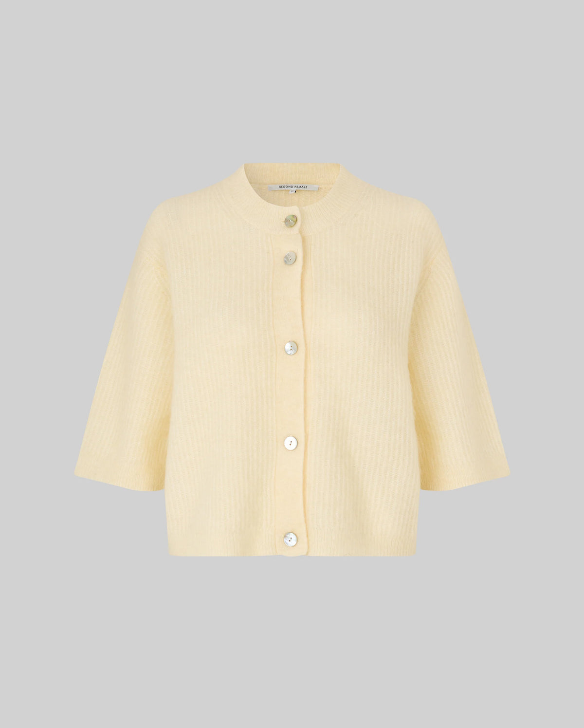Andrea Knit Rib Cardigan (Alabaster Gleam)