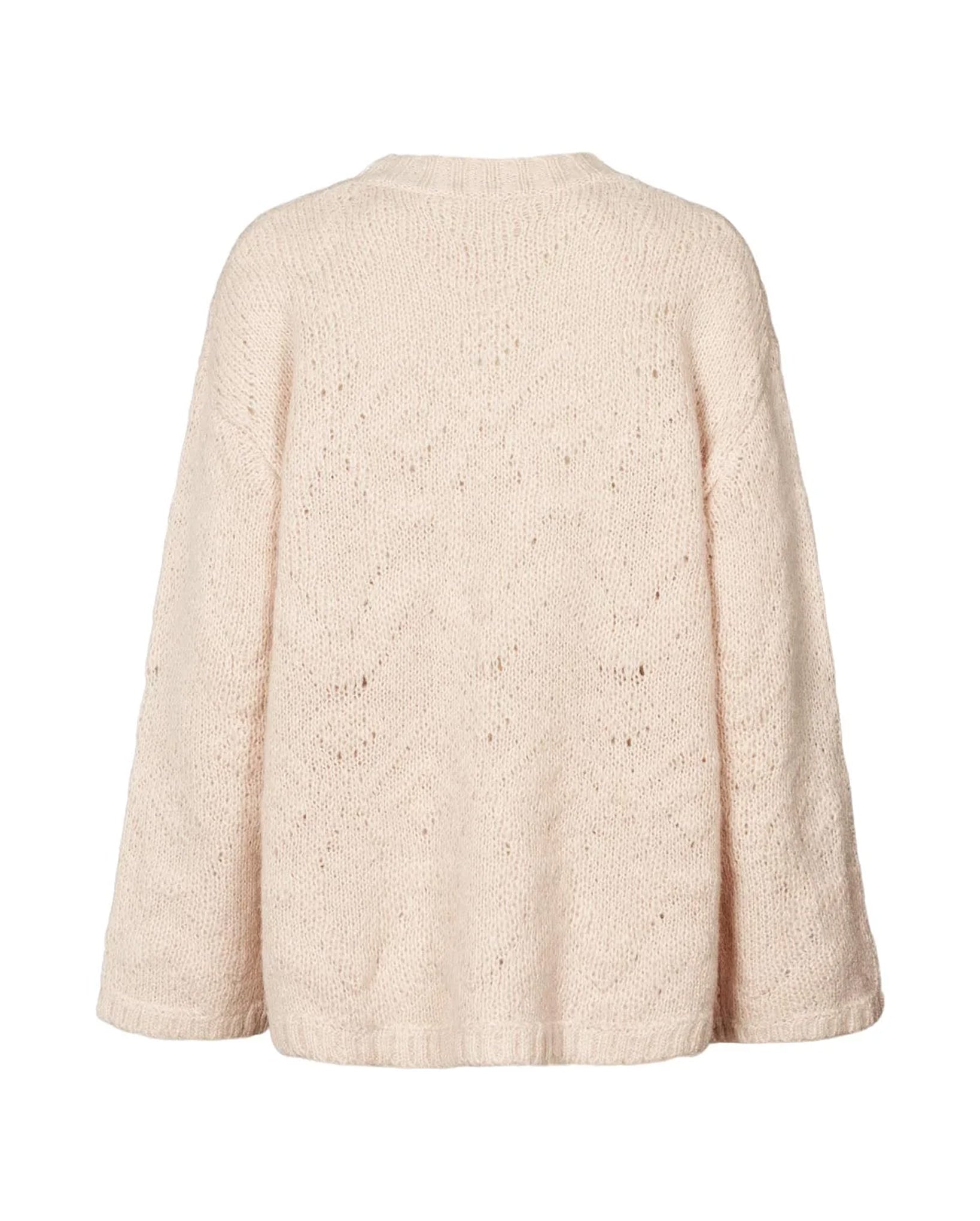 Elsie Dual Knit Oversize Sweater (Beige)