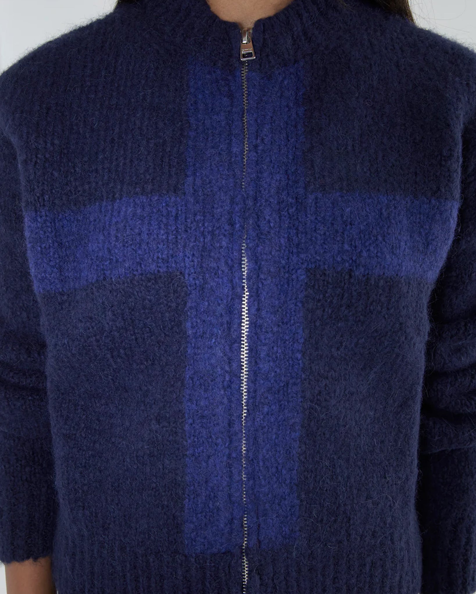Cruz Zip Tricot Cardigan (Blue)