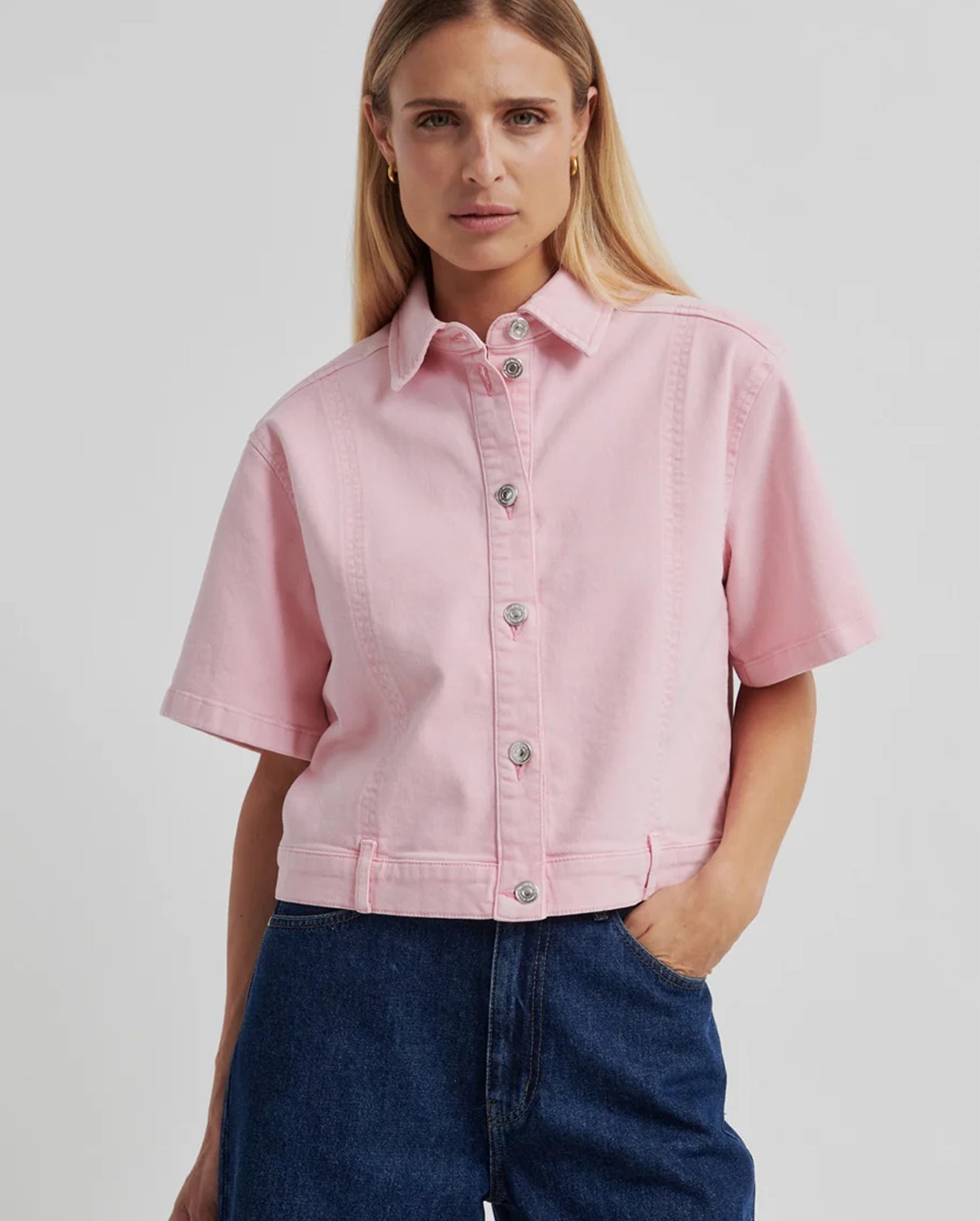 Isella Denim Shirt (Pale Lilac)