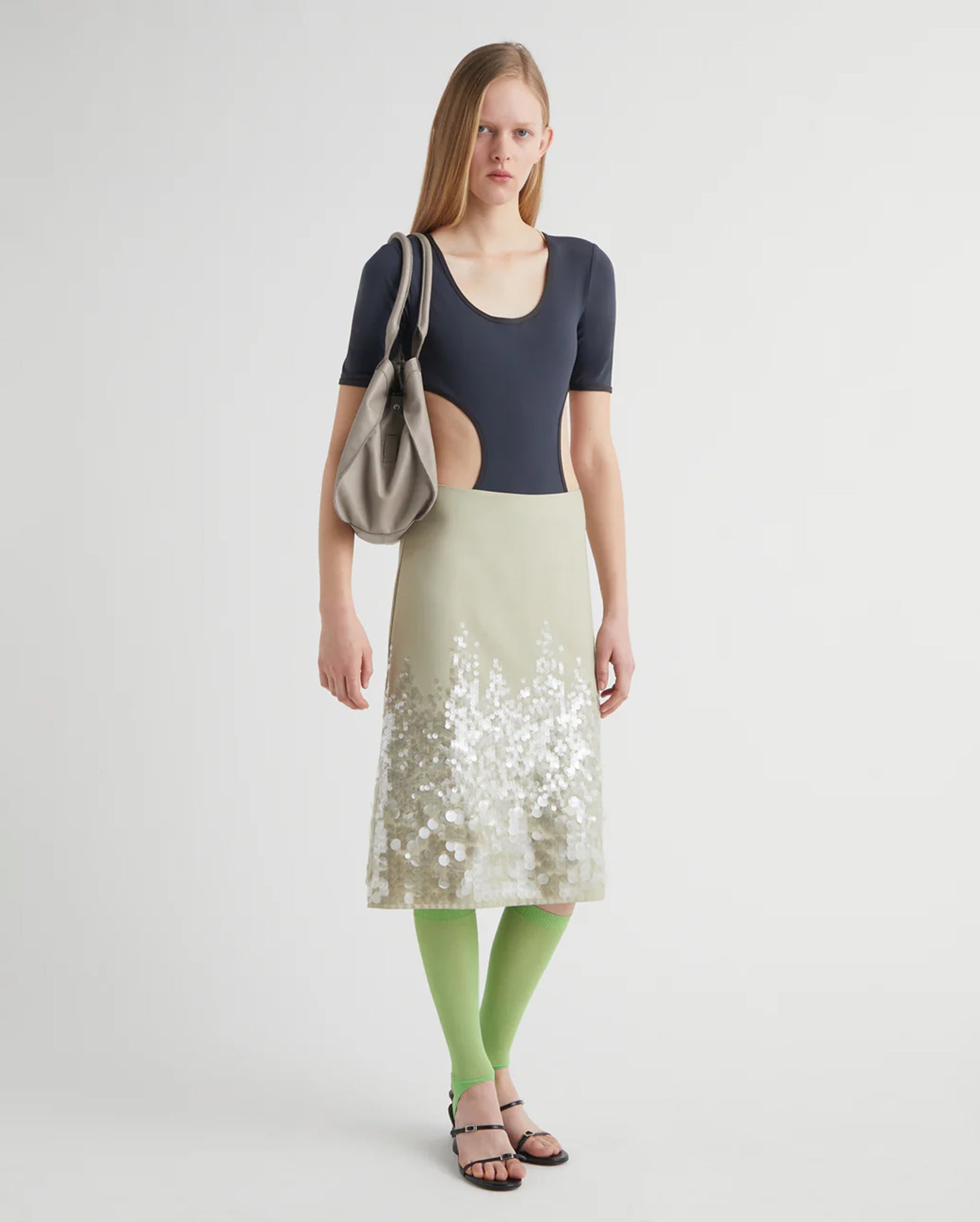 Ara Sequin Skirt (Khaki)