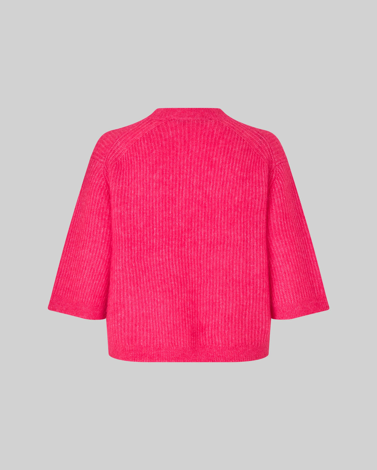 Andrea Knit Rib Cardigan (Raspberry Sorbet)
