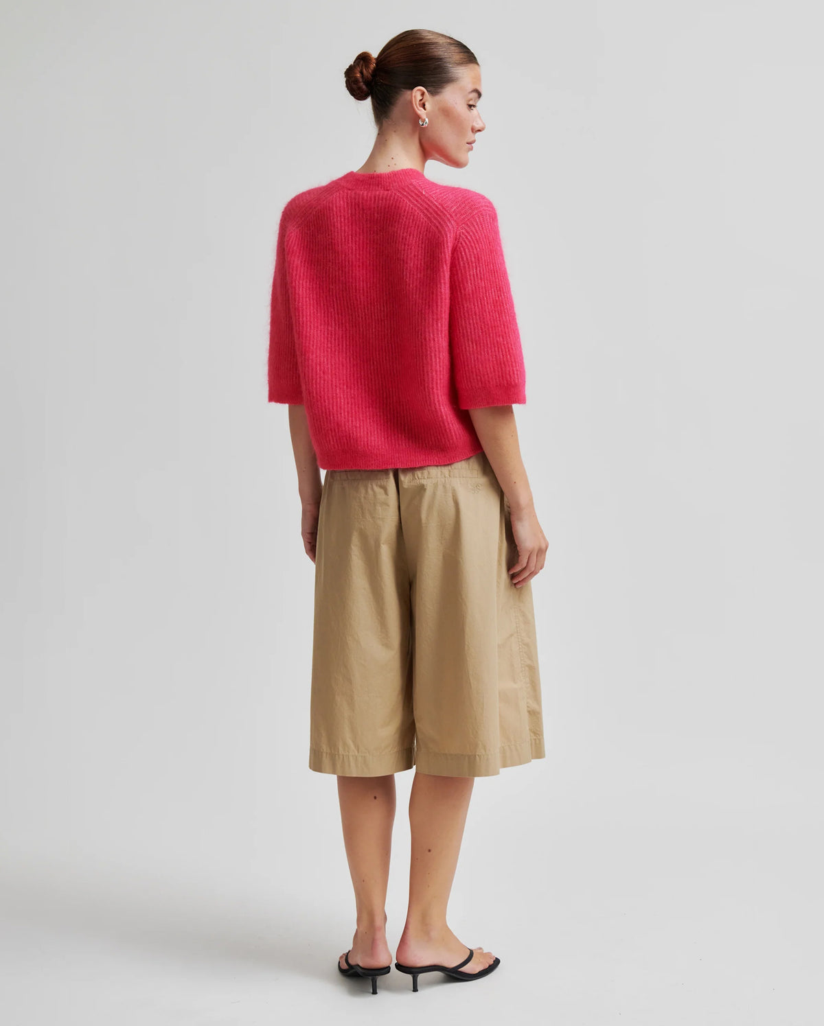 Andrea Knit Rib Cardigan (Raspberry Sorbet)