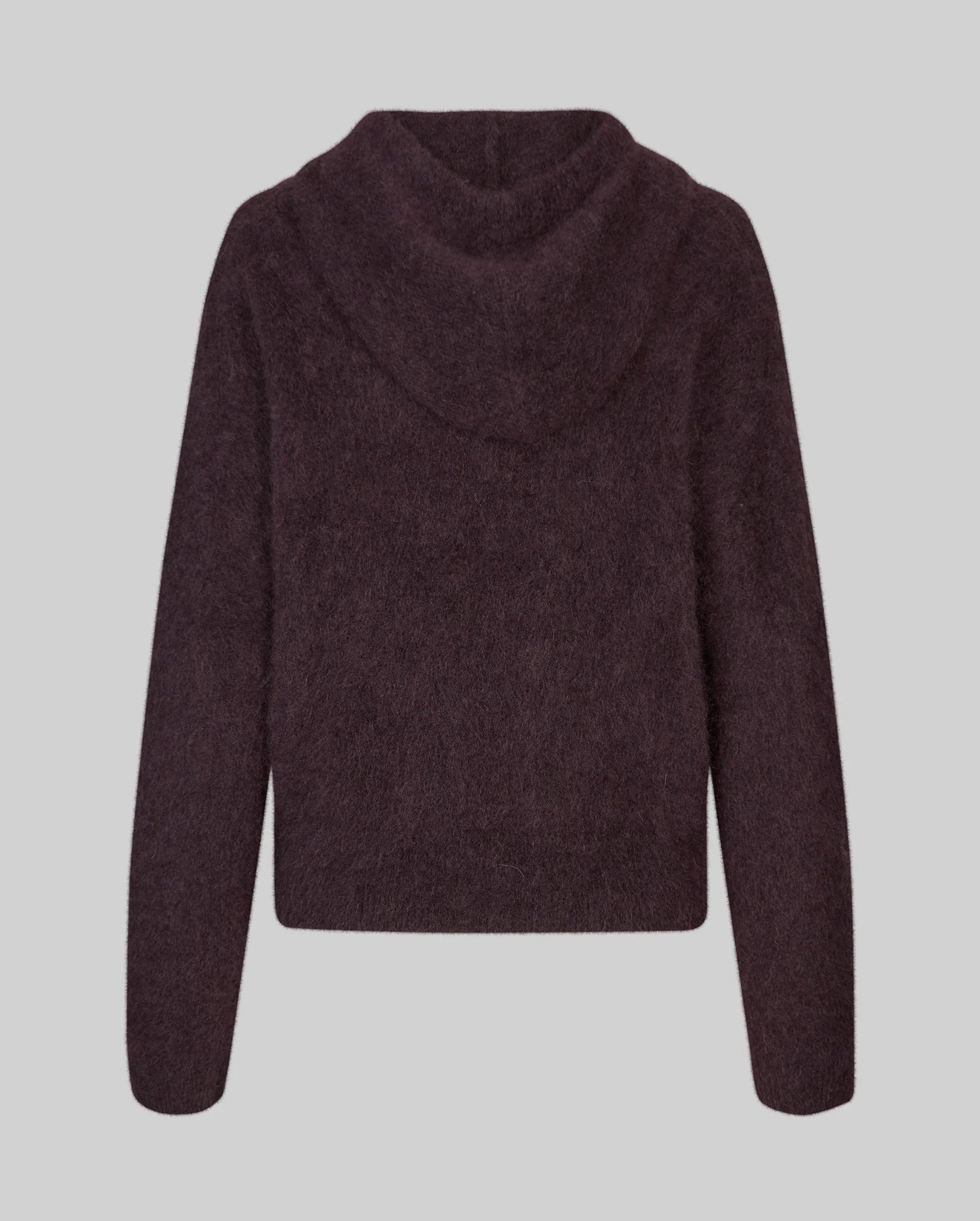 Anneleen Knit Hoodie (Chocolate Plum)