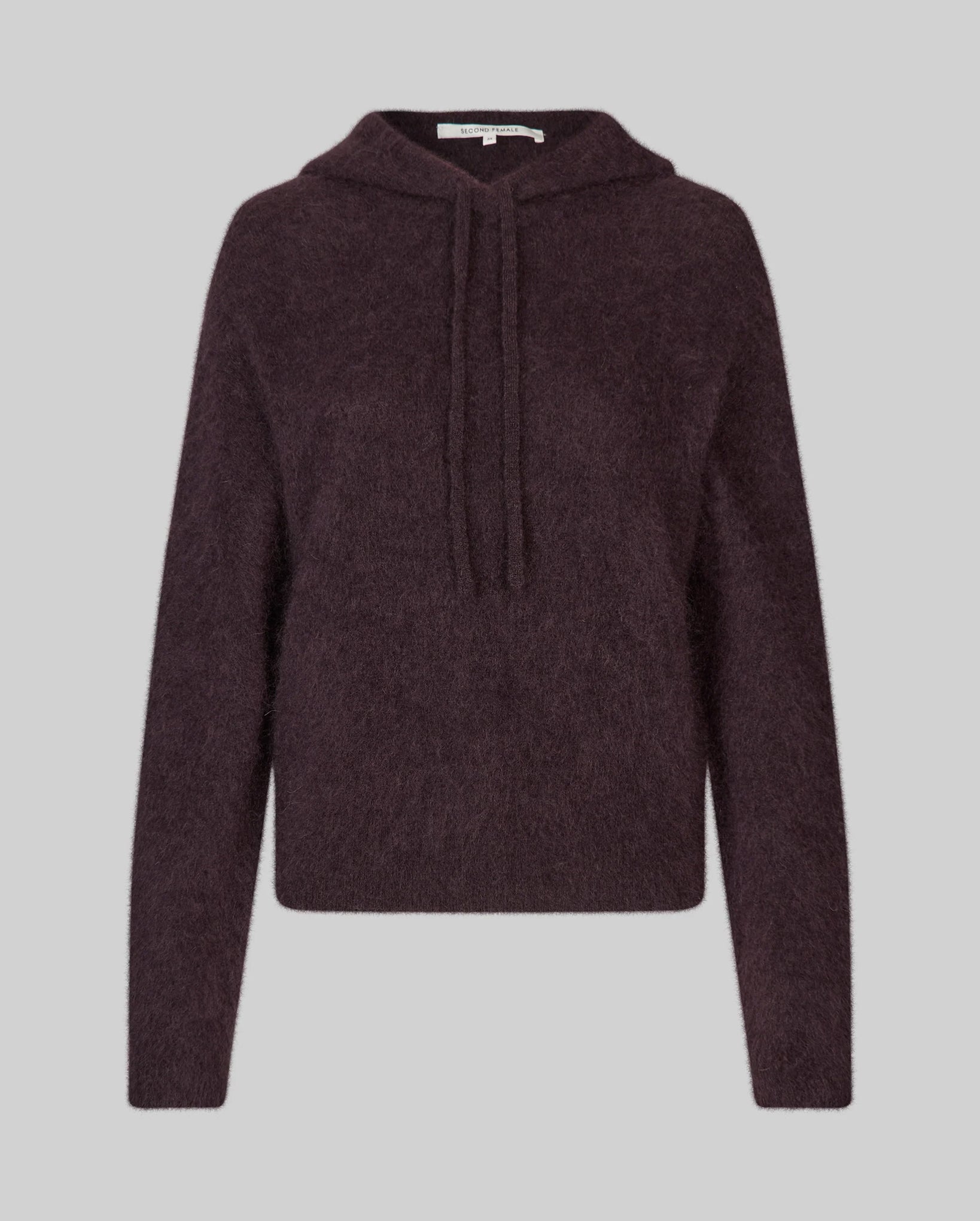 Anneleen Knit Hoodie (Chocolate Plum)