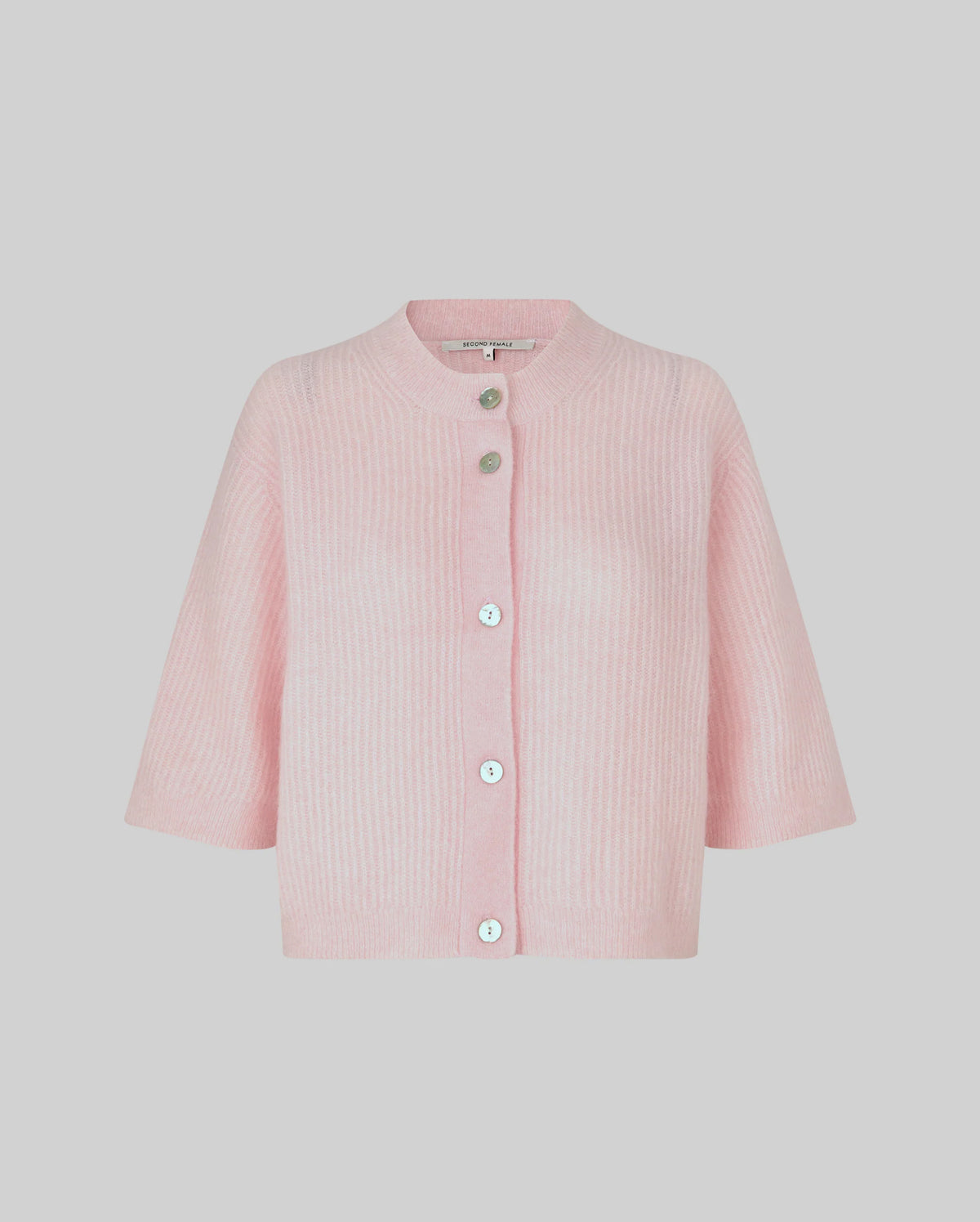 Andrea Knit Rib Cardigan (Crystal Pink)