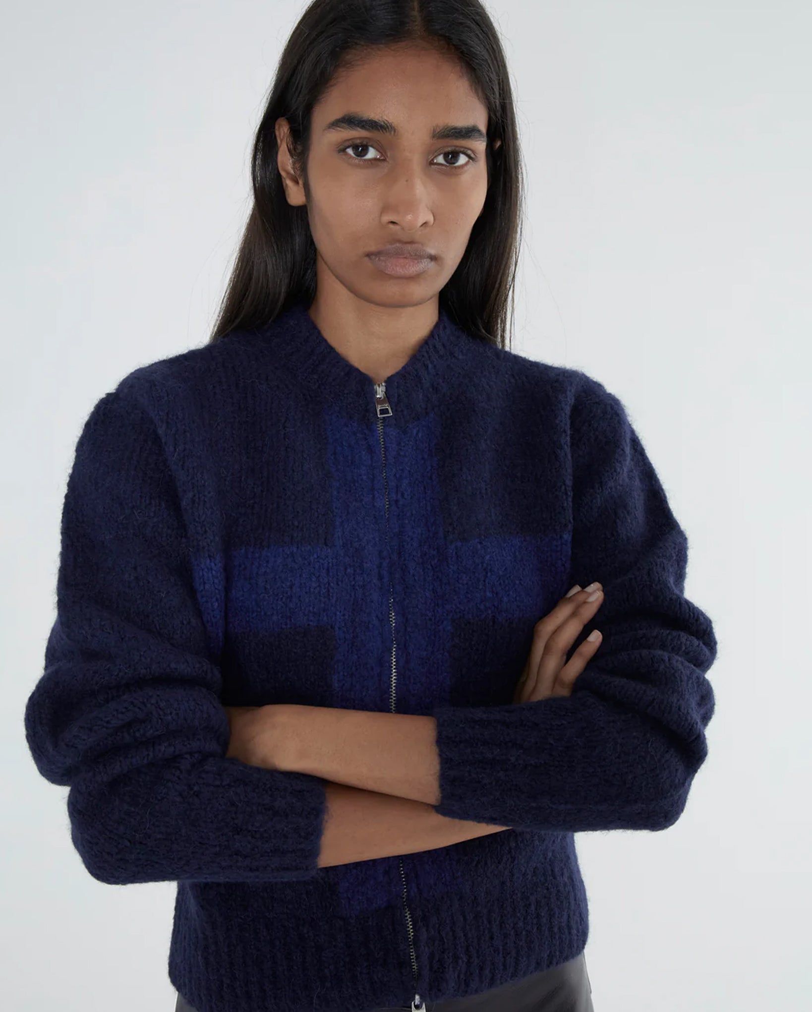 Cruz Zip Tricot Cardigan (Blue)